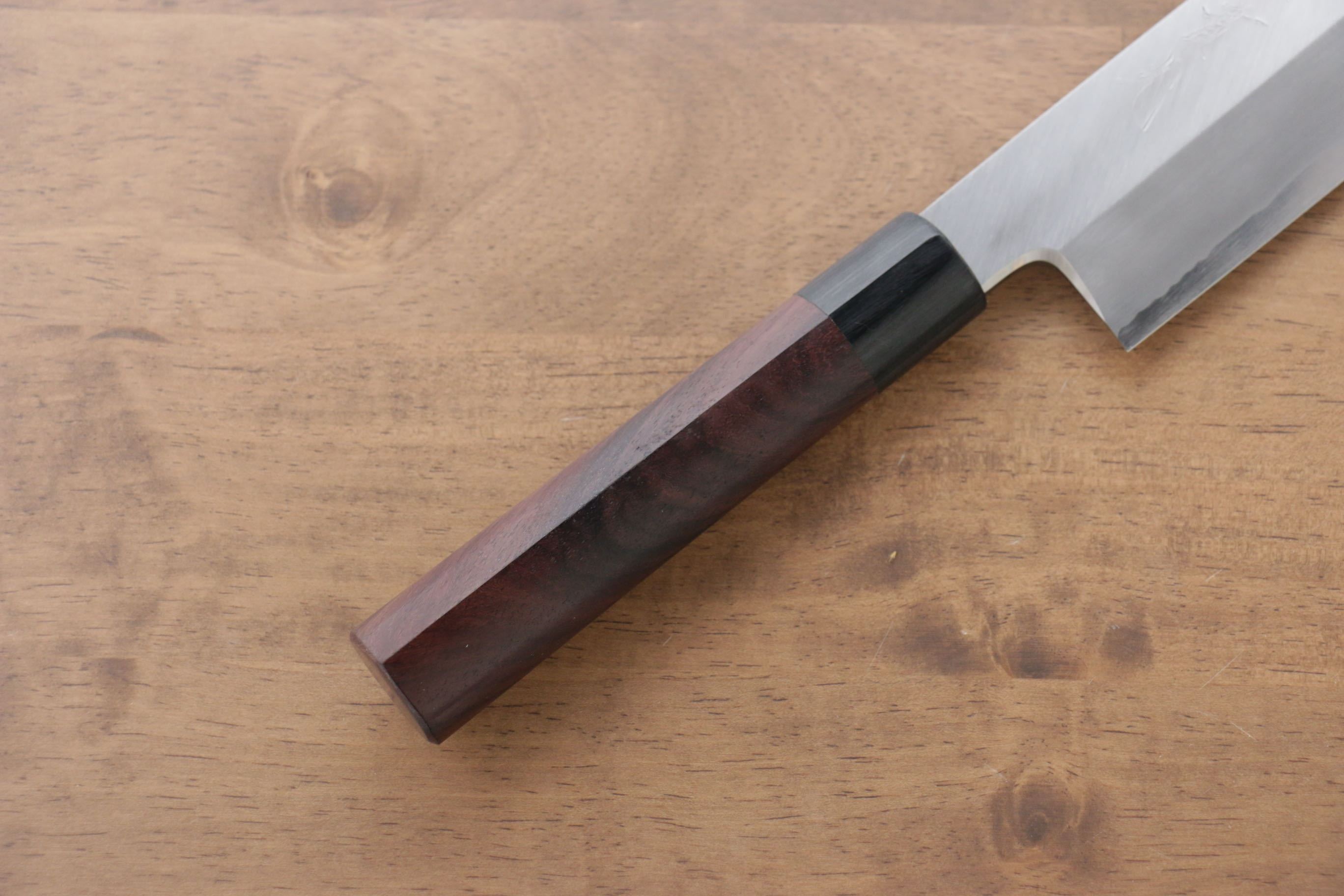 Jikko Silver Steel No.3 Usuba Japanese Kitchen Knife 195mm with Premium Shitan Handle - Perfect for Sushi, Vegetables & Precision Cutting
