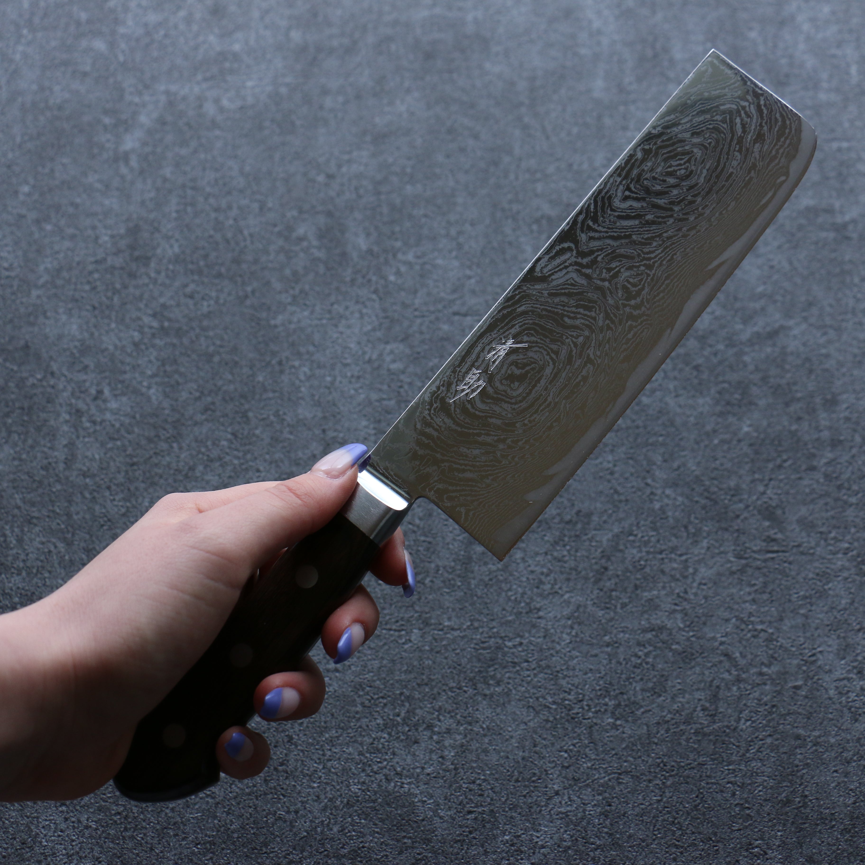 Premium Seisuke Nami AUS10 Damascus Nakiri Knife 165mm - Mirrored Finish, Brown Pakka Wood Handle - Japanese Chef Knife for Slicing Vegetables & Sushi Preparation