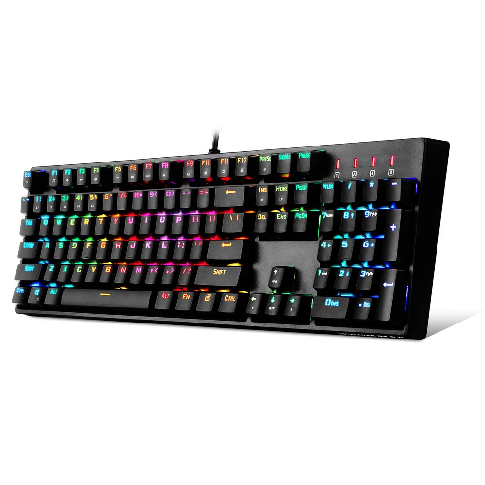 1STPLAYER DK5.0 RGB Mechanical Gaming Keyboard - Quiet Red Switches, Ergonomic for PC Gamers | Perfect for Esports & Office Use