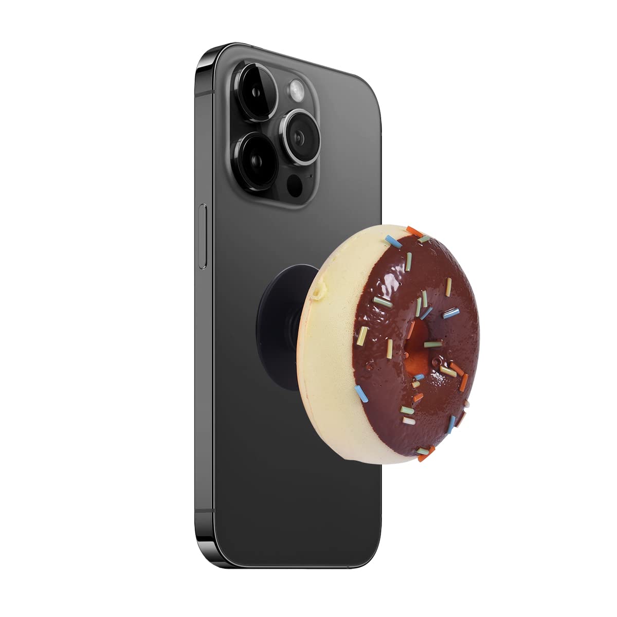 MEFELE Cute Donut Phone Grip Holder - Realistic Chocolate Brown Design with Light Scent, Anti-Slip Airbag Phone Stand for iPhone Samsung (Perfect for Selfies, Driving & Daily Use)