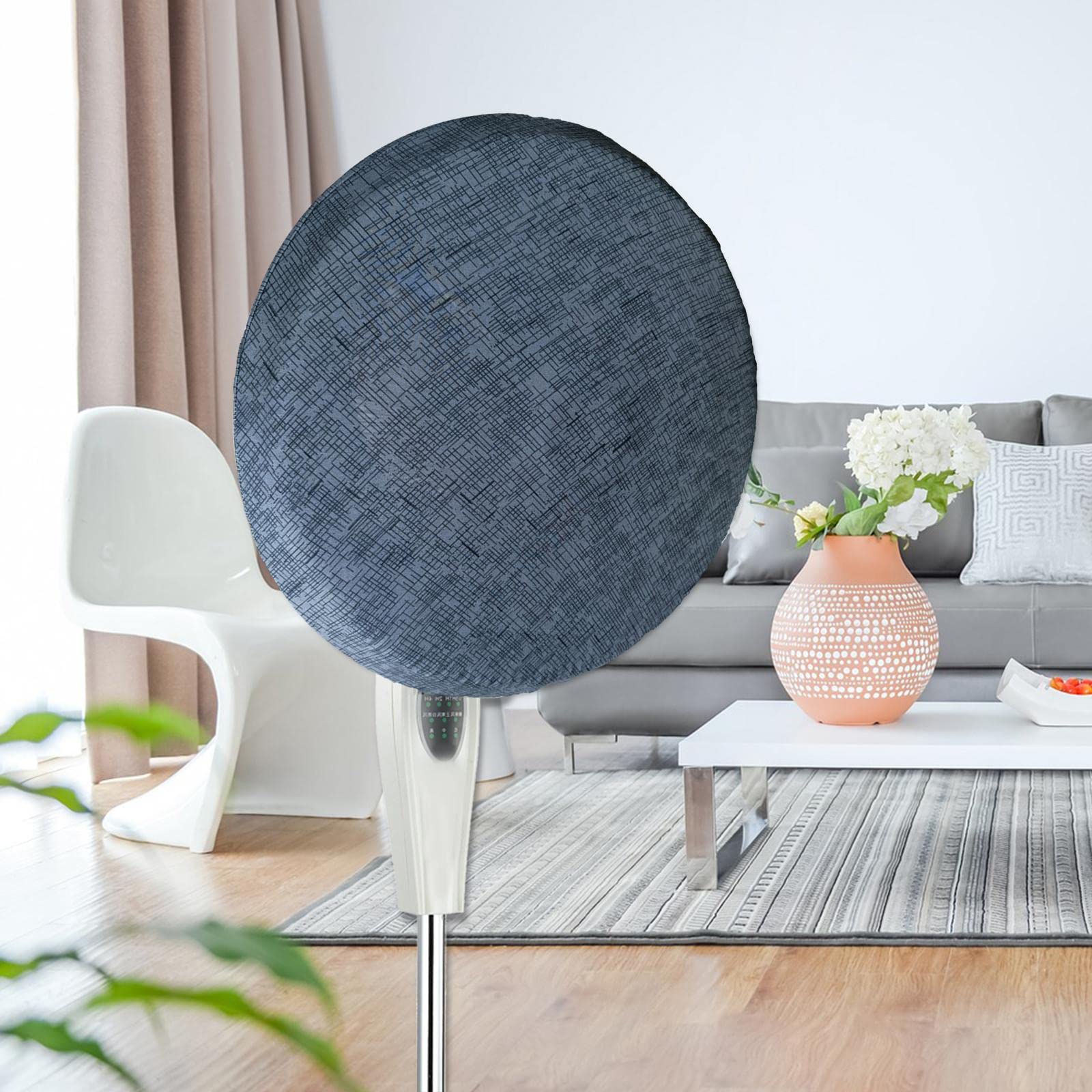 Round Fan Cover Net Guard Protector - Dustproof Safety Cover for 40-53cm (16-21 inch) Fans - Gray - Perfect for Home, Office & Outdoor Use