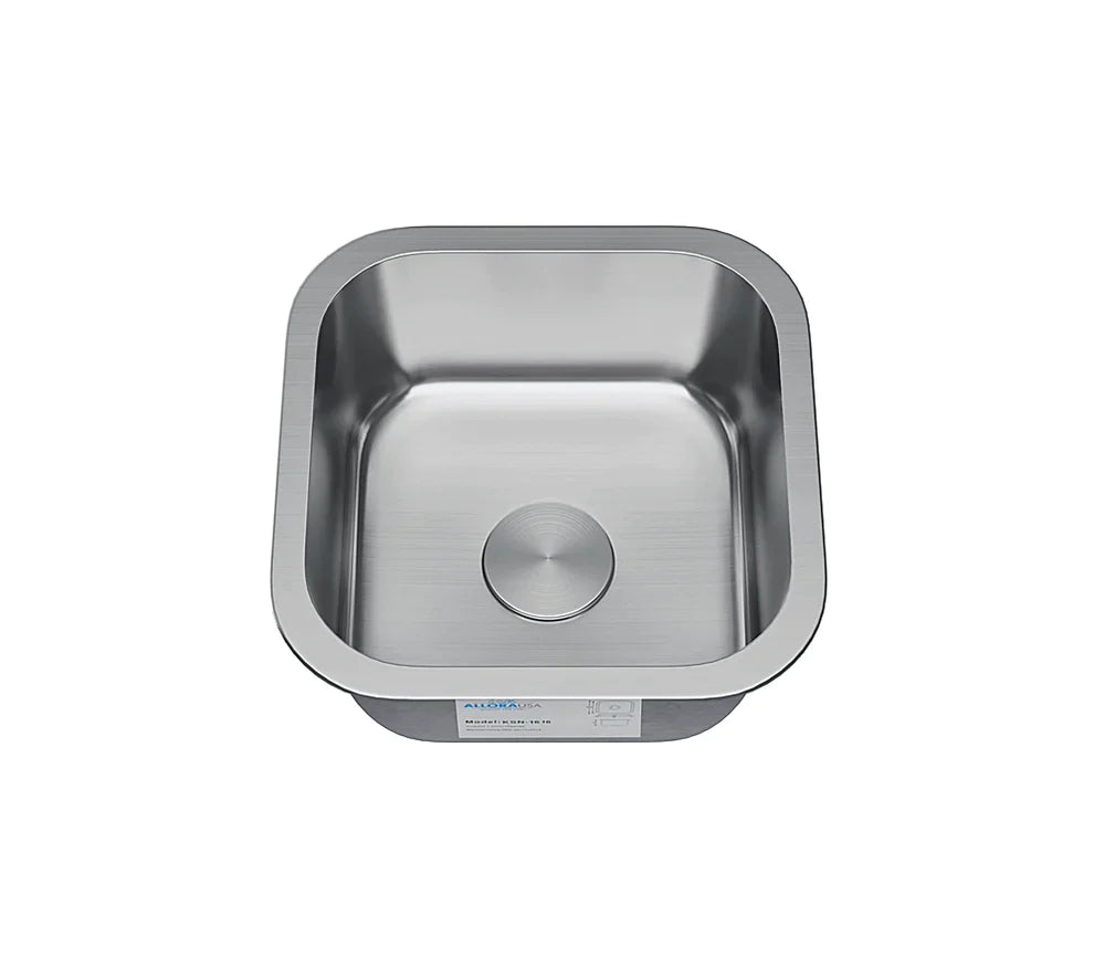 Allora USA 16x16x8 Inch Stainless Steel Kitchen Sink - KSN1616 Drop-in Bar Prep Sink for Commercial & Home Use