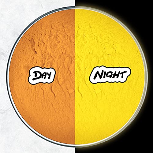Glow in The Dark Mica Pigment Powder - Non-Toxic Wild Fire Yellow (8 oz) for Epoxy Resin, Candle Making, Nail Polish - DIY Crafts, Home Decor, Nighttime Safety & Art Projects
