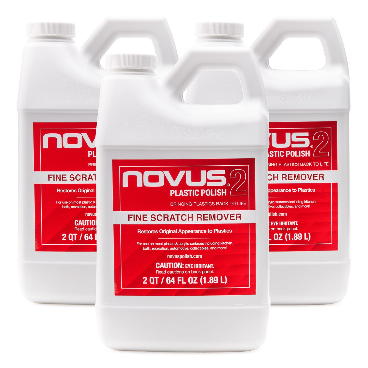 NOVUS 7072 Fine Scratch Remover #2 - 3 Pack (64oz Bottles) - Car Scratch Repair Kit for Cars, Trucks & Motorcycles - Remove Scratches, Swirl Marks & Oxidation