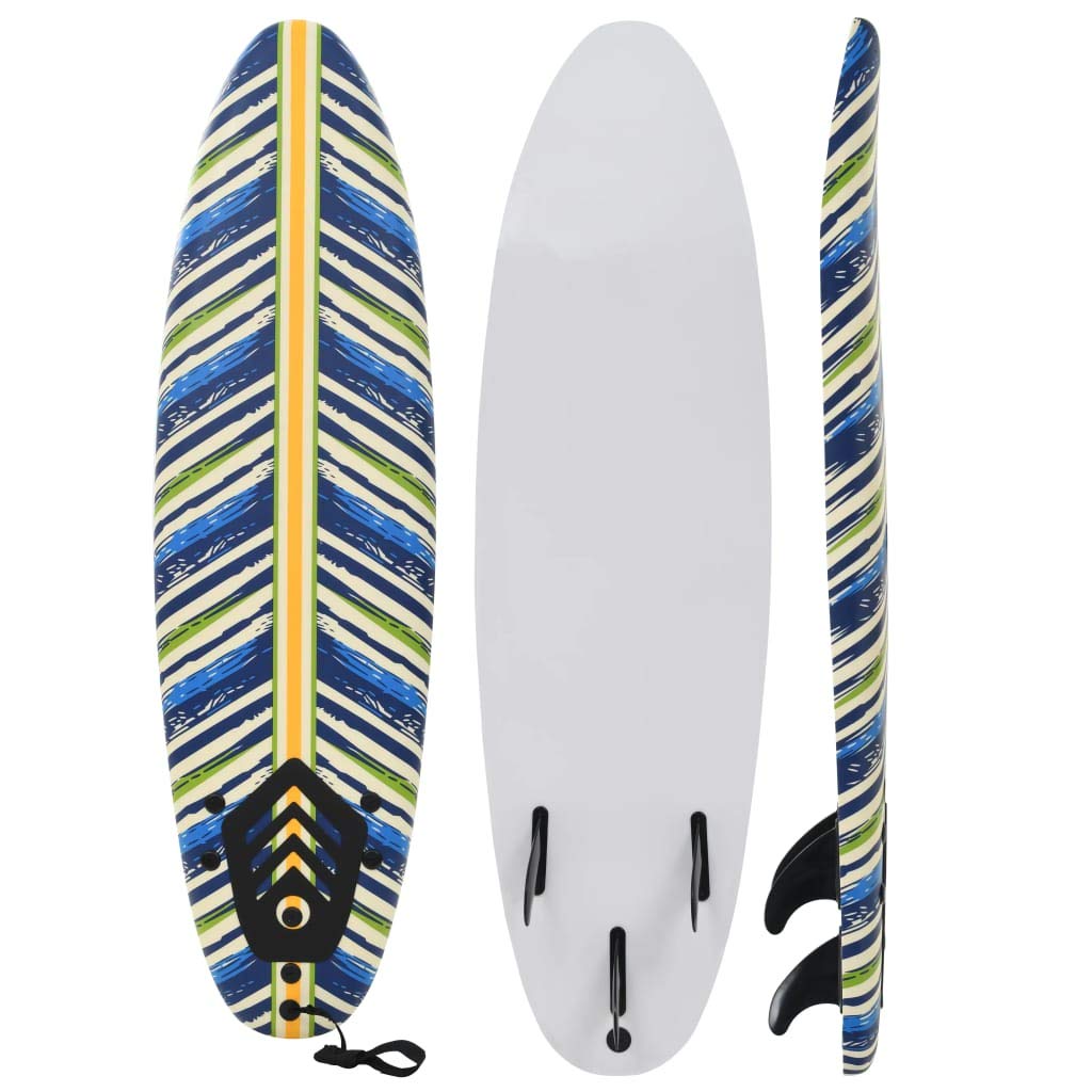 Premium Leaf Design Surfboard with Leash & 3 Removable Fins - Lightweight Plastic Surfboard for Adults & Kids - Multicolor Ocean Wave Rider for Beach, Surfing & Summer Water Sports