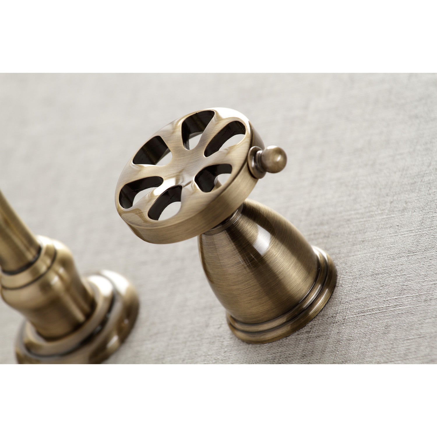 Belknap KS3023RX Antique Brass Roman Tub Faucet - 2 Handle Wall Mount Bathroom Faucet for Vintage Style Bathtubs | Perfect for Master Bathrooms, Luxury Hotels & Spa Retreats