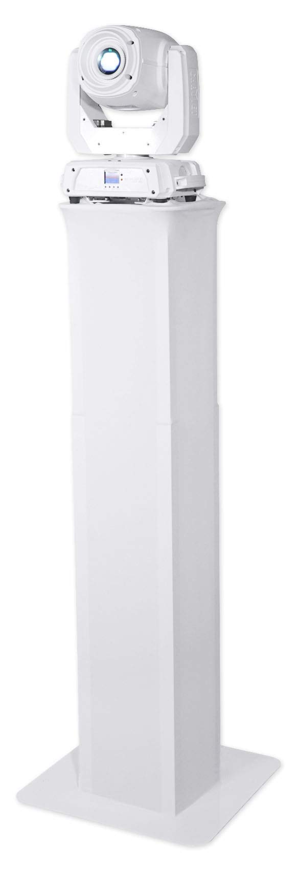Rockville RTP82W 8 Ft. Black/White Totem Moving Head Light Stand with Scrims & Carry Bag - Perfect for DJ Shows, Stage Lighting, and Live Performances
