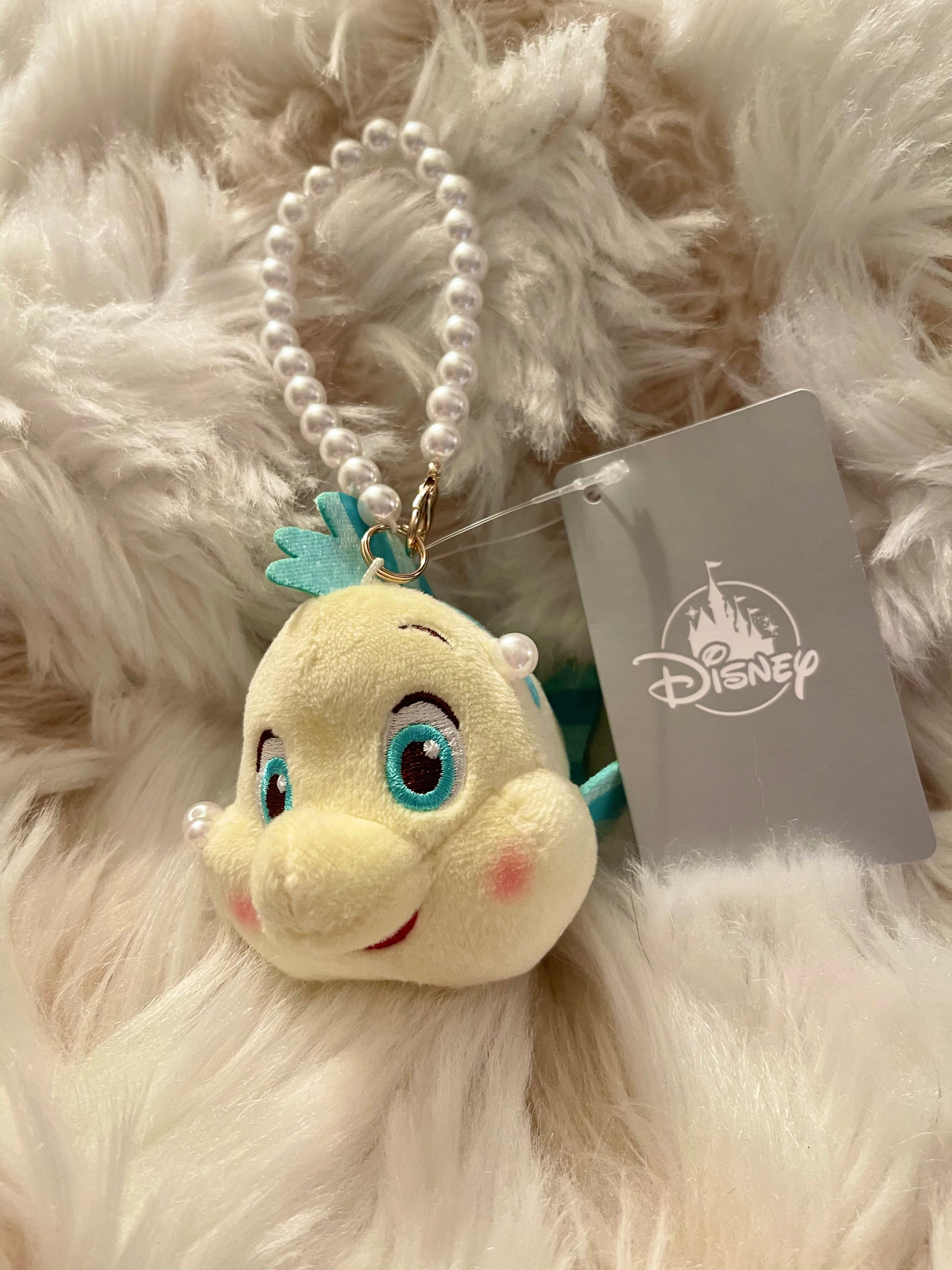 Disney Japan Flounder Keychain Plush Toy - Cute Little Mermaid Fish Character Keyring for Bags, Backpacks, Gifts & Collectibles | Perfect for Disney Fans, Kids & Anime Lovers