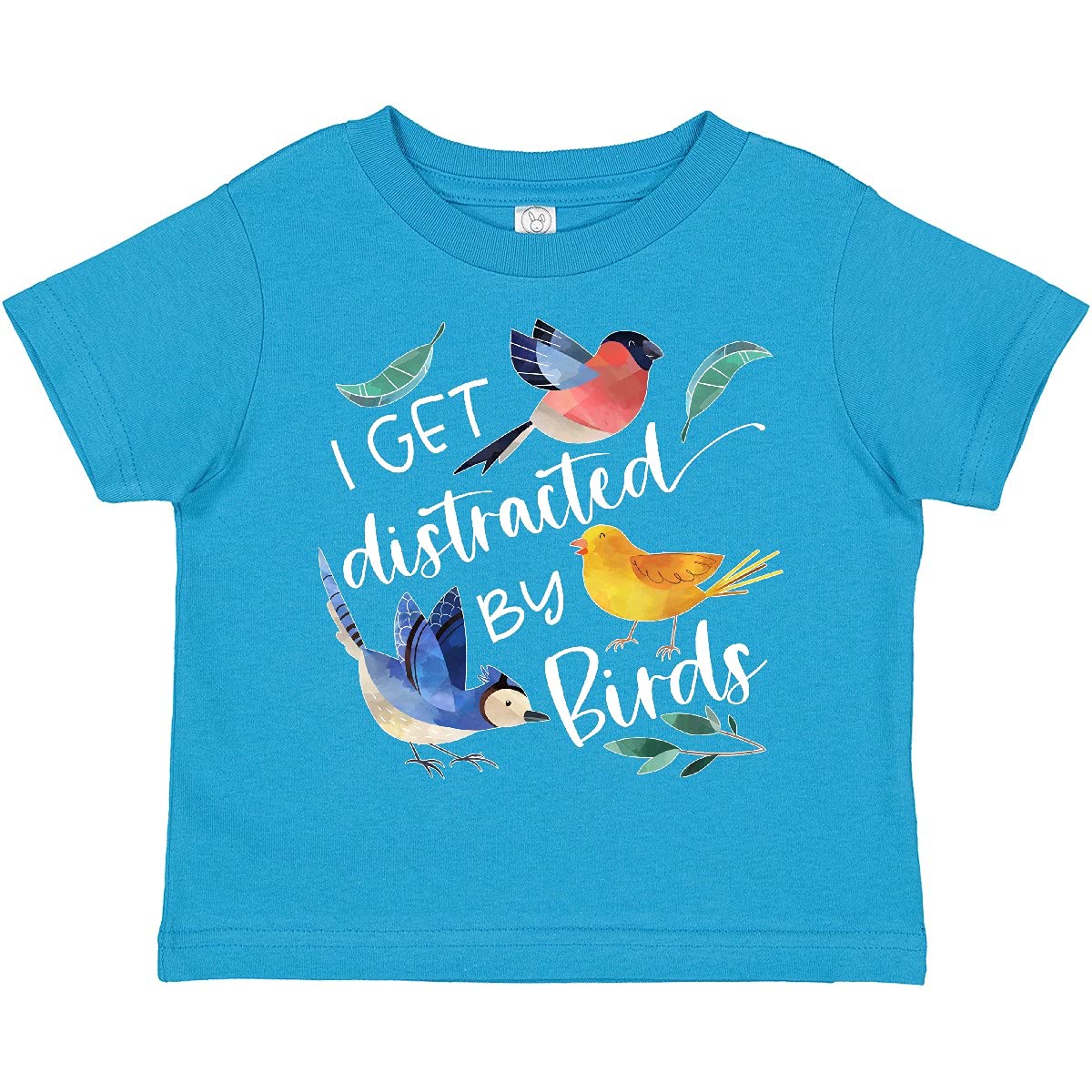 Inktastic I Get Distracted by Birds Toddler T-Shirt - Cute Graphic Tee for Boys & Girls - Soft Cotton Kids Shirt - Perfect for Playdates, Daycare & Outdoor Adventures