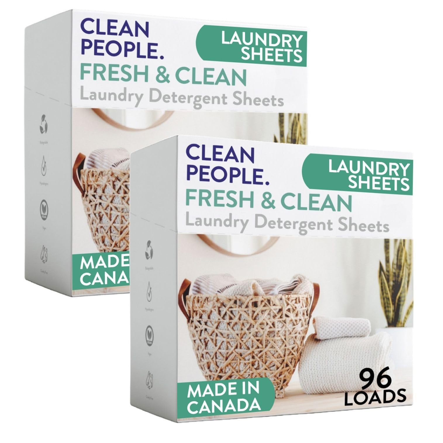 Clean People Laundry Detergent Sheets | Ultra Concentrated Stain Fighter | 192 Count Eco-Friendly Sheets for Fresh Clothes | Perfect for Travel, College Dorms & Small Spaces