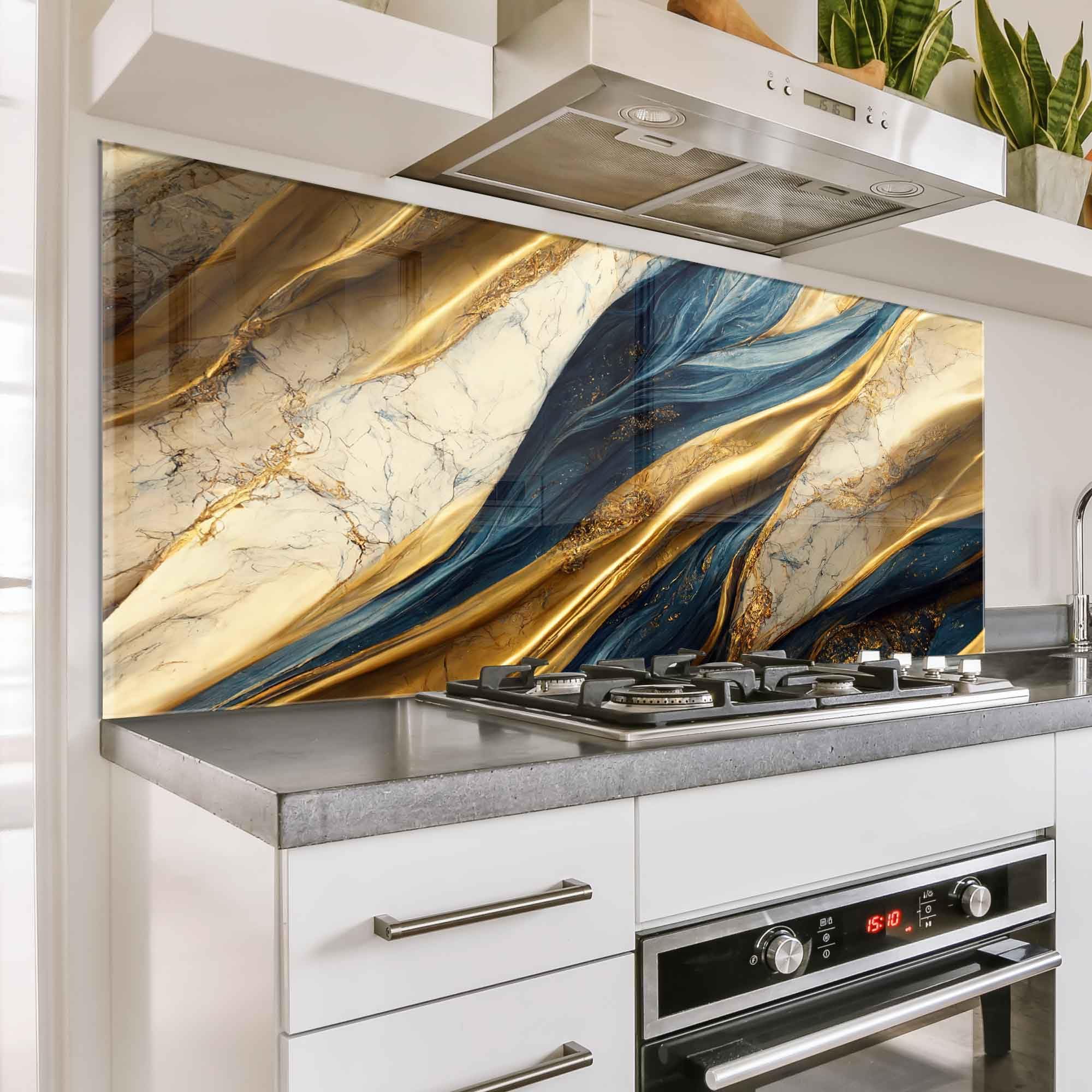 Tempered Glass Kitchen Backsplash - 47x30