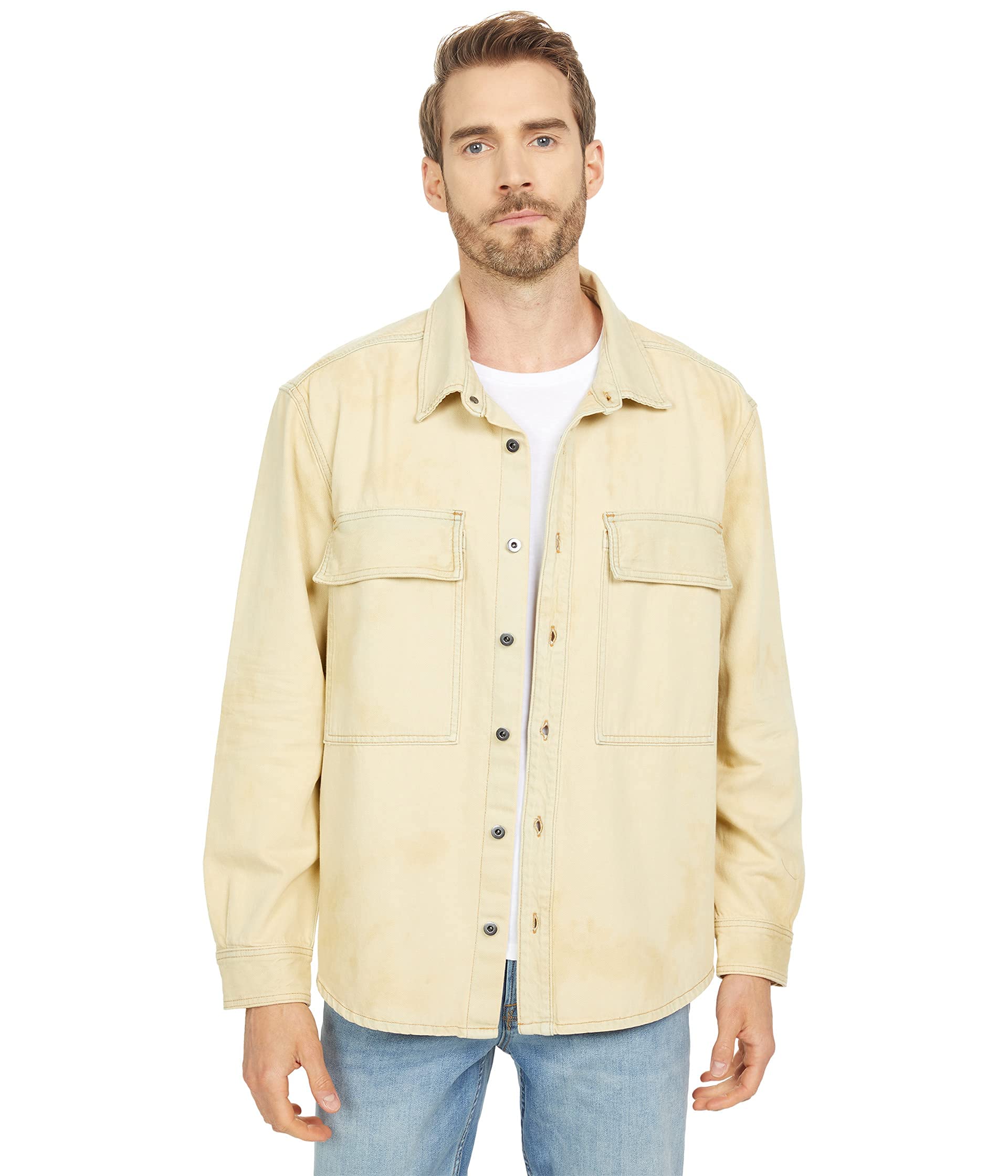 HUDSON Men's Shirt Jacket - Lightweight Casual Button Up Shirt with Pockets | Perfect for Outdoor Activities, Work & Everyday Wear