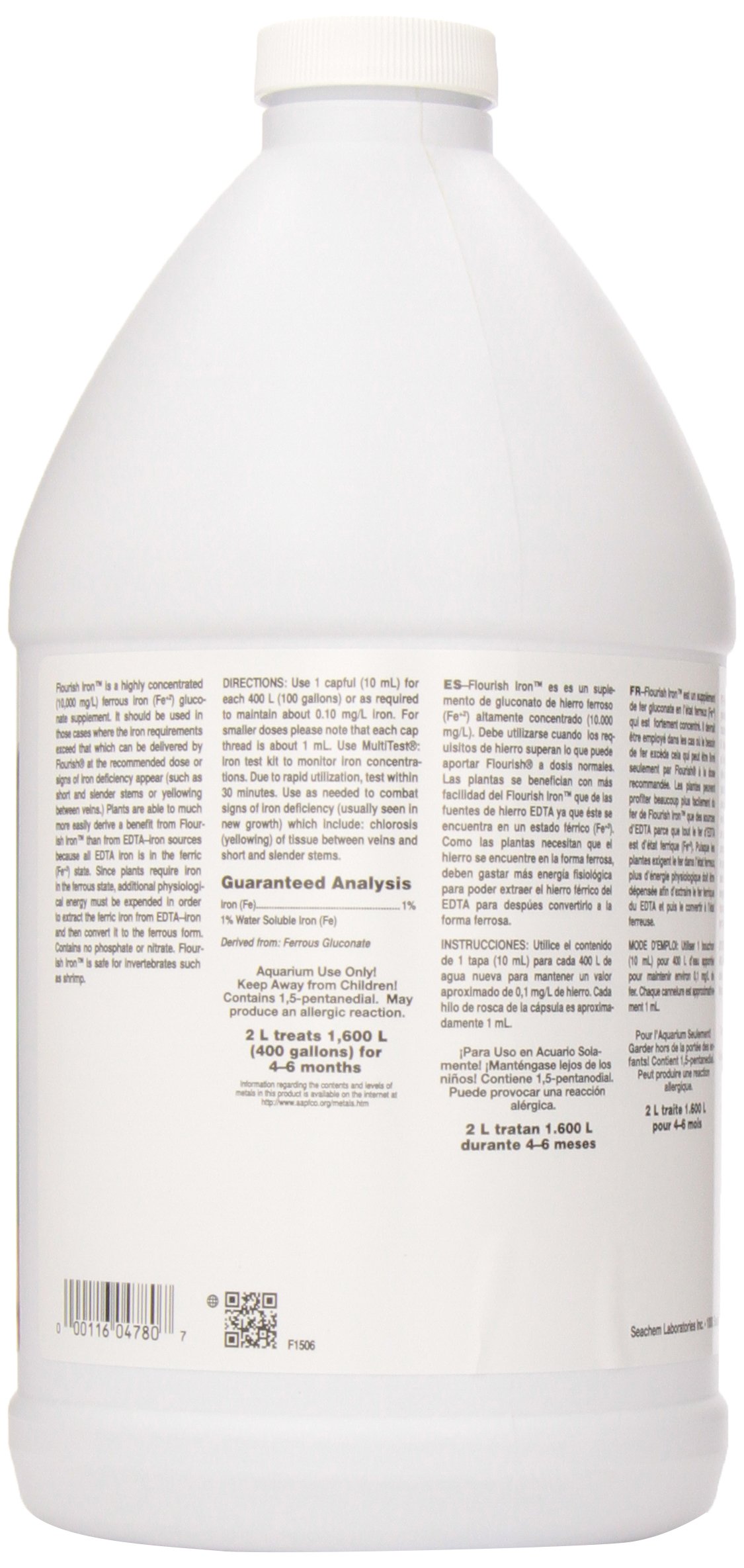 Flourish Iron Plant Supplement - 2 Liter (67.6 fl oz) Liquid Iron for Aquatic Plants | Promotes Healthy Growth in Freshwater Aquariums & Planted Tanks