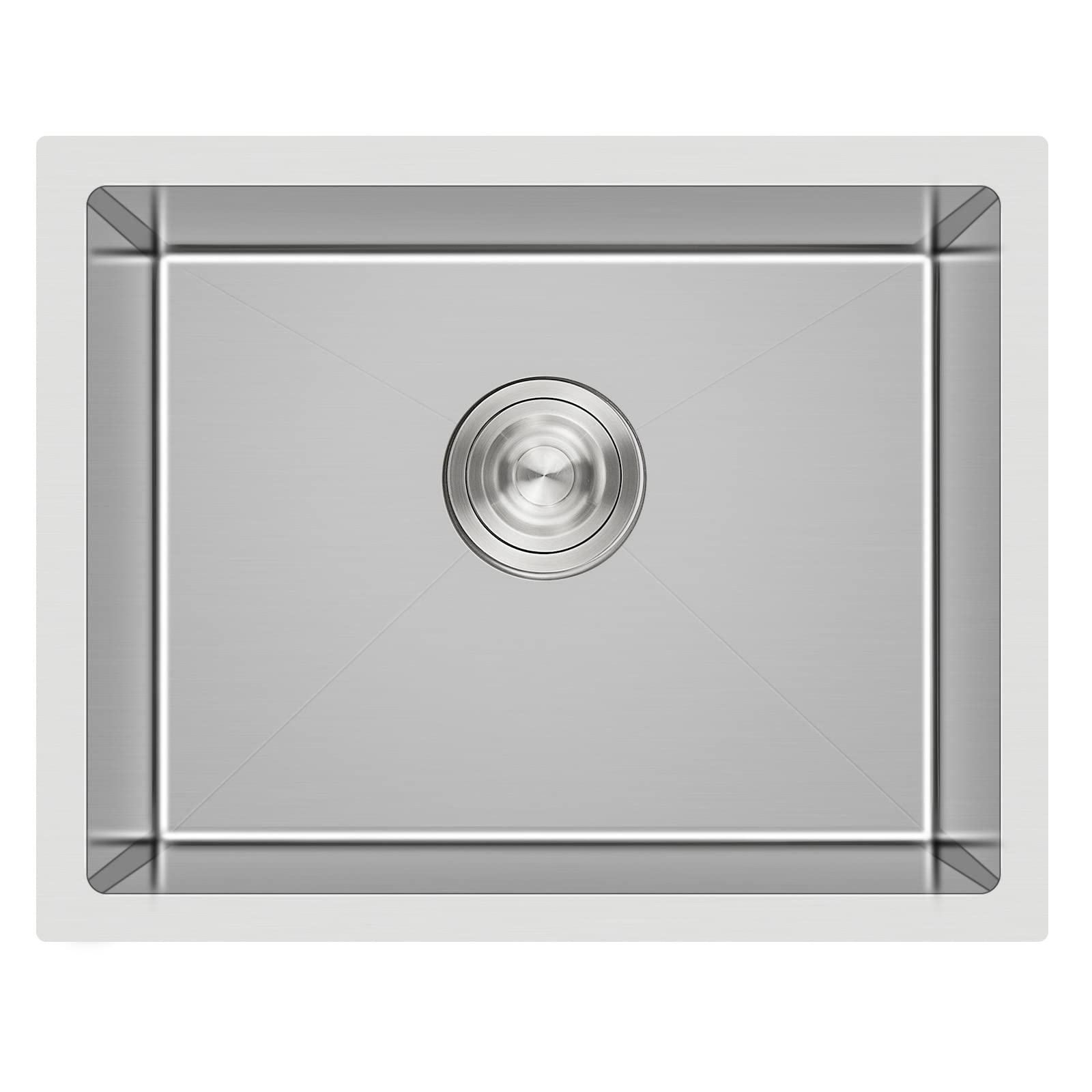 24 Inch Undermount Kitchen Sink - 24x18 Inch Single Bowl Stainless Steel Handmade Sink with Strainer, Brushed Finish for Modern Kitchens | Perfect for Food Prep, Dishwashing & Entertaining