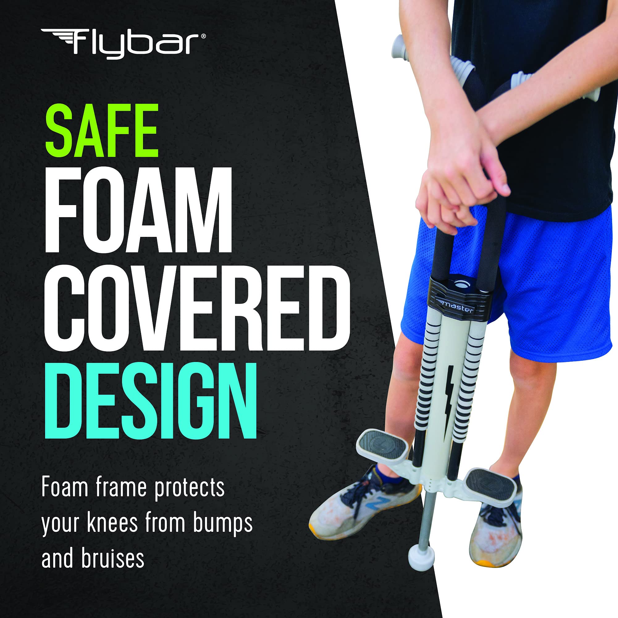 Flybar Master Pogo Stick for Kids & Teens - Outdoor Bouncing Toy for Ages 9+, Supports 80-160 lbs with Easy-Grip Handles & Anti-Slip Pegs - Perfect for Backyard Play, Birthday Gifts, and Active Outdoor Fun
