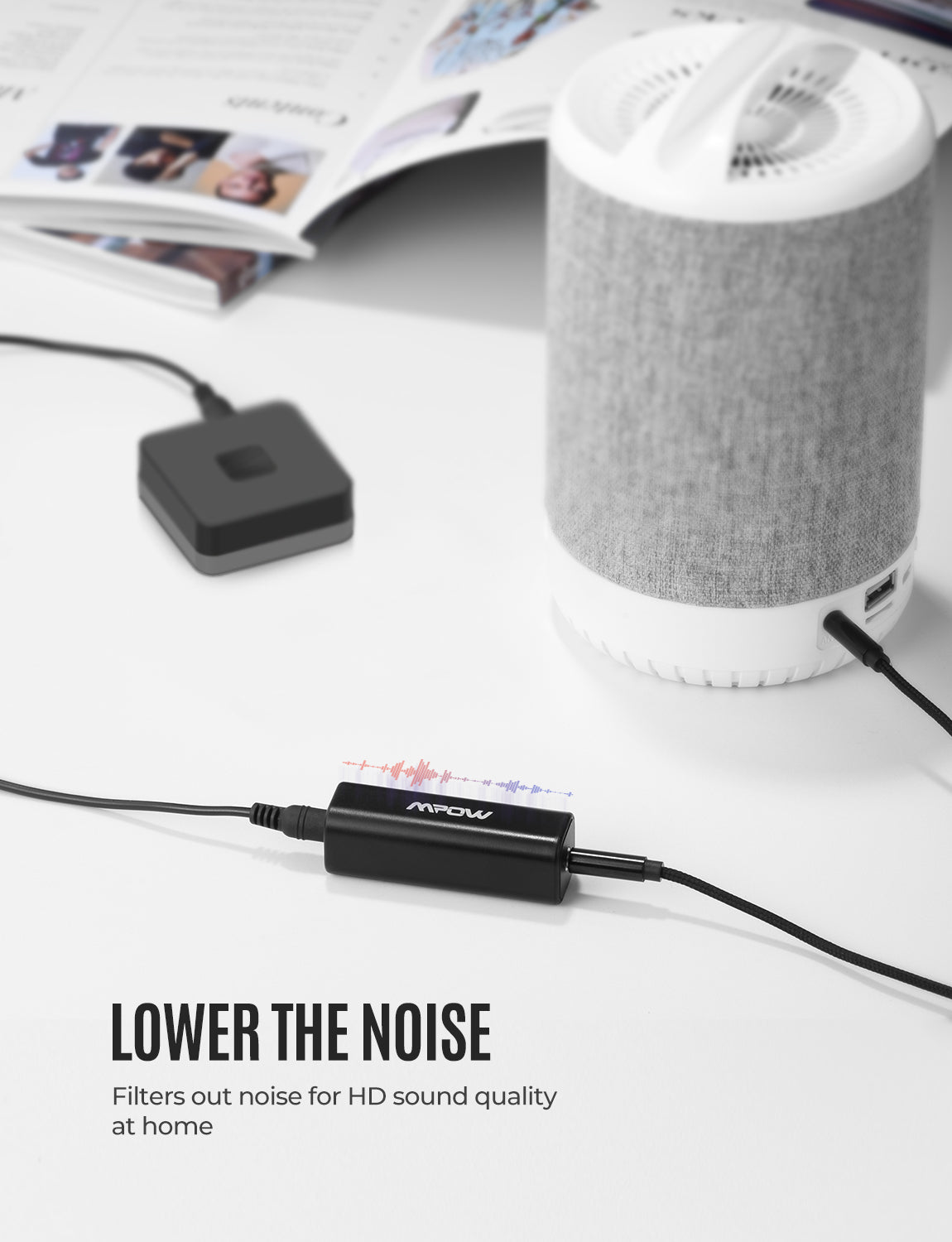 MPOW Ground Loop Noise Isolator - Eliminate Hum & Buzz in Car Audio & Home Stereo Systems | Perfect for Car Audio Setup, Home Theater, and Professional Studio Equipment