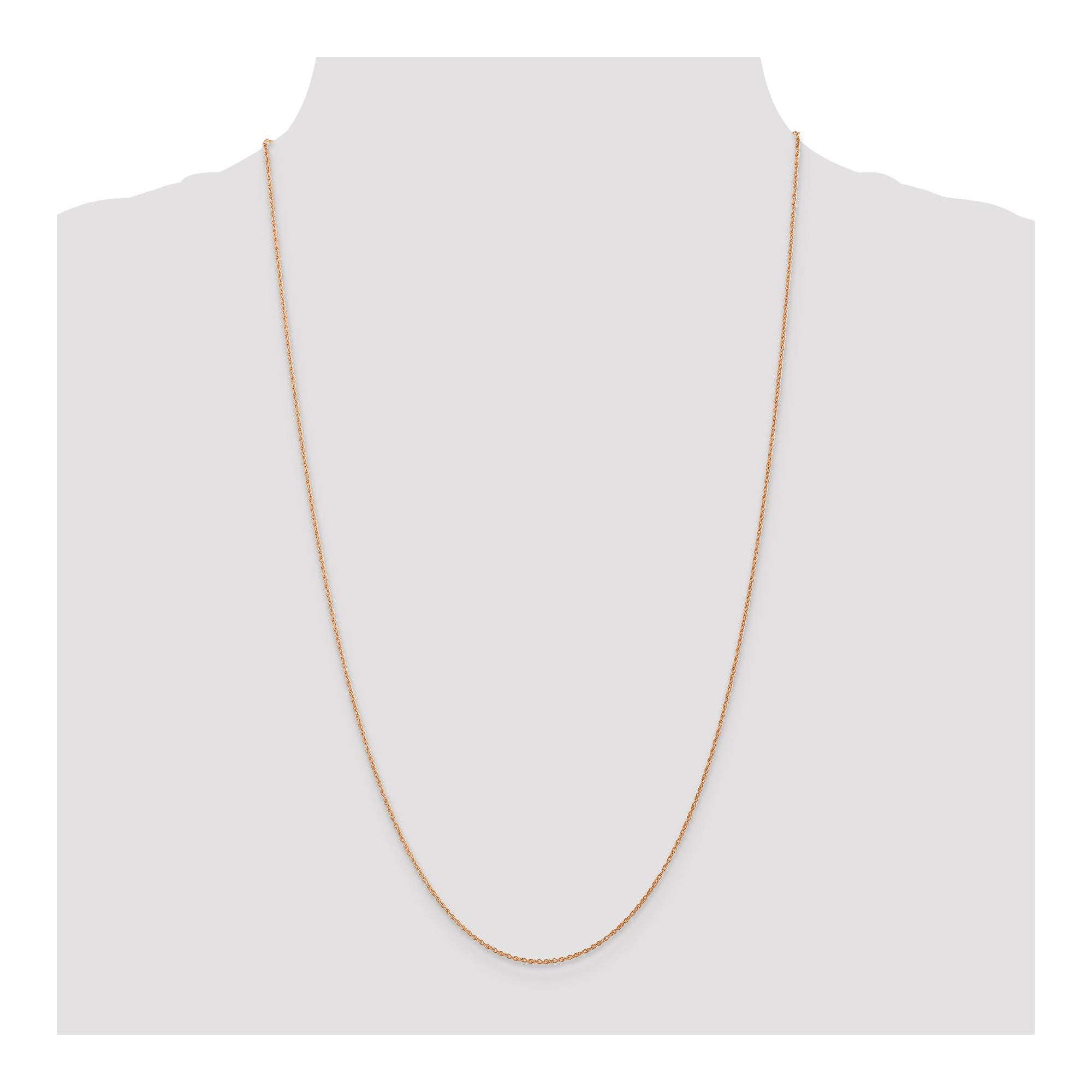 14K Rose Gold 0.8mm Lightweight Baby Rope Chain Necklace for Women - Dainty Delicate Jewelry Gift for Her - Perfect for Everyday Wear, Layering & Special Occasions