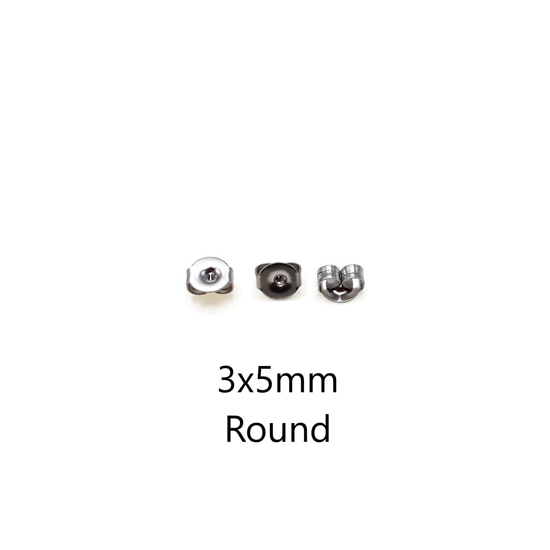 304 Stainless Steel Earring Nut Backs - 3x5mm & 3x6mm (400 Pieces/Bag) - Secure Earring Backings for Studs, Hoops & Dangle Earrings - Jewelry Making & Repair Essential Accessories