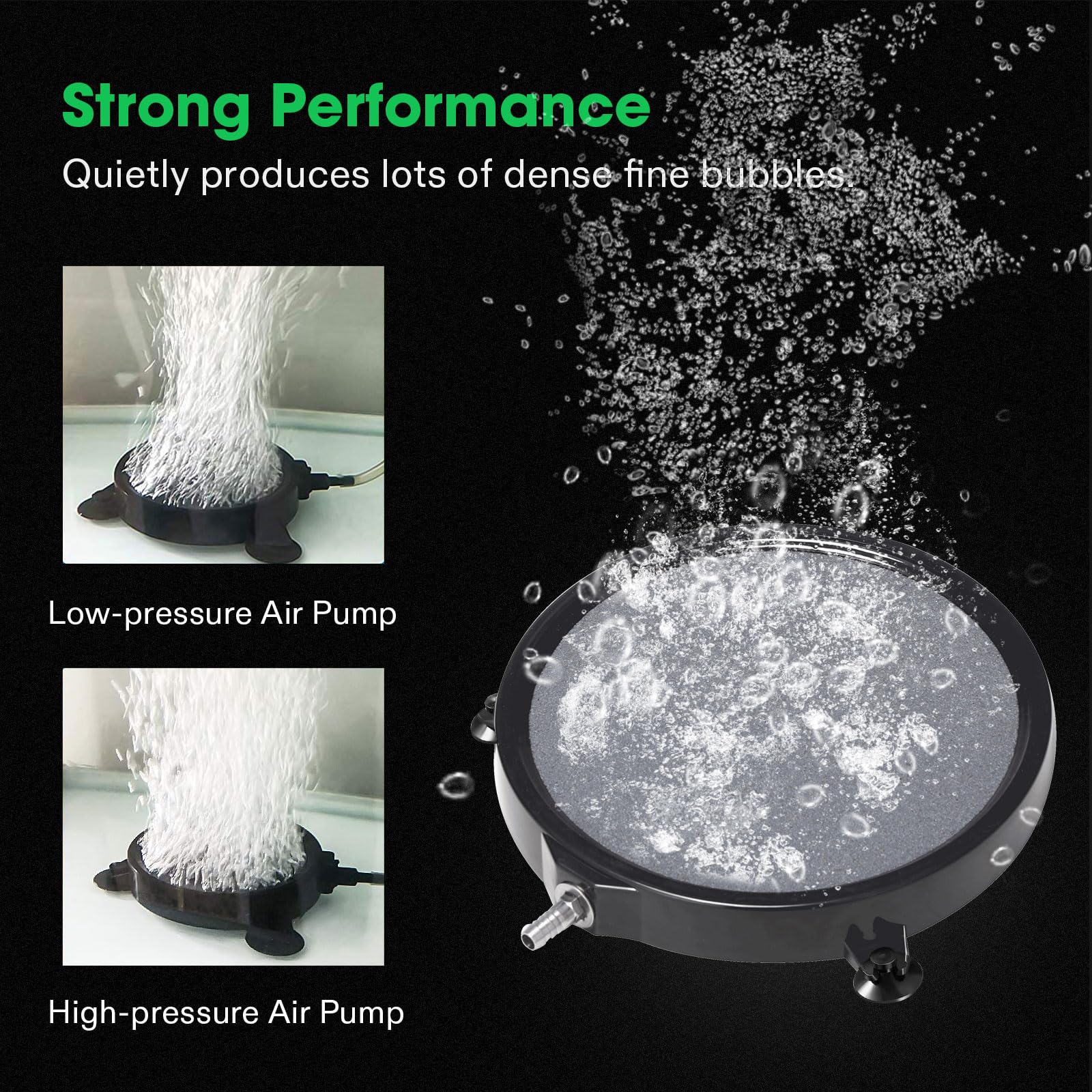VIVOSUN 8 x 8 Inch Air Stone Disc with Shell and Sucker - High Oxygenation for Aquariums, Fish Tanks, Hydroponics Systems - Perfect for Aeration in Home Aquariums and Indoor Gardening