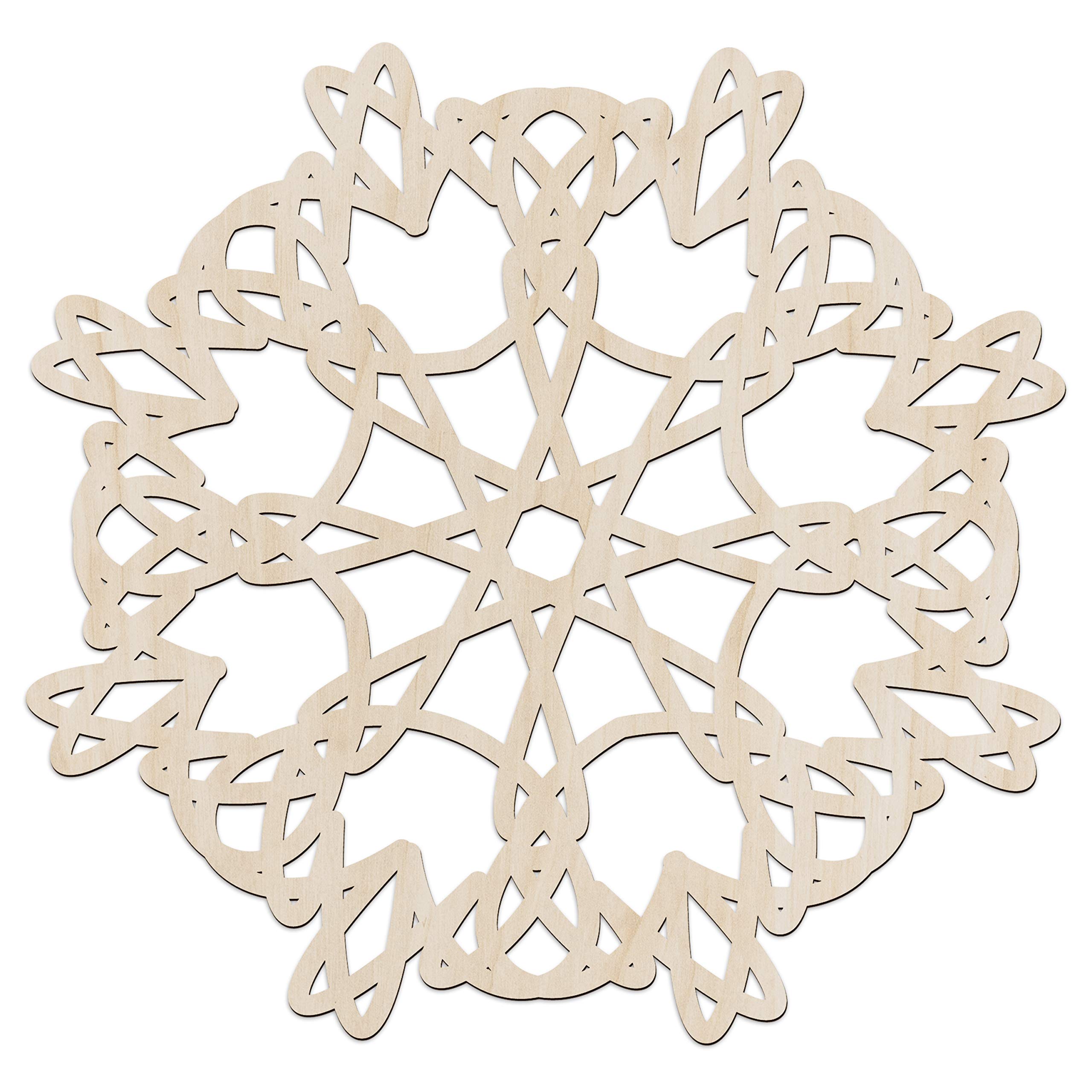 Ambesonne Mandala Wooden Wall Art - Handcrafted Birch Plywood Rustic Decor with Oriental Royal Mesh Grid Design - 11.4