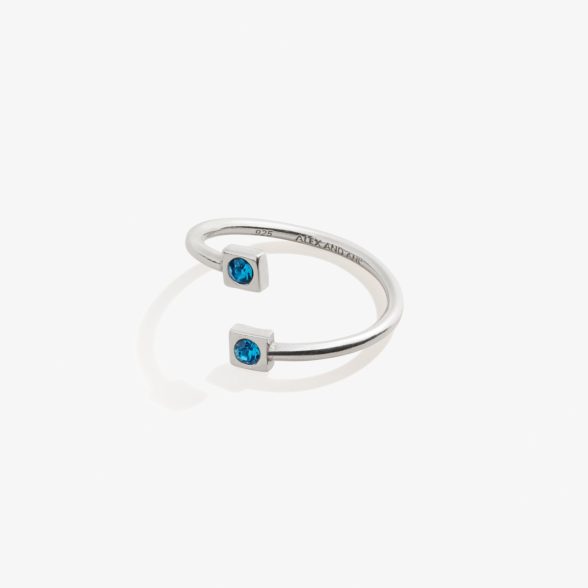 December Birthstone Blue Zircon Ring Wrap - Sterling Silver Stackable Dainty Jewelry for Women - Perfect Gift for Anniversary, Birthday & Christmas