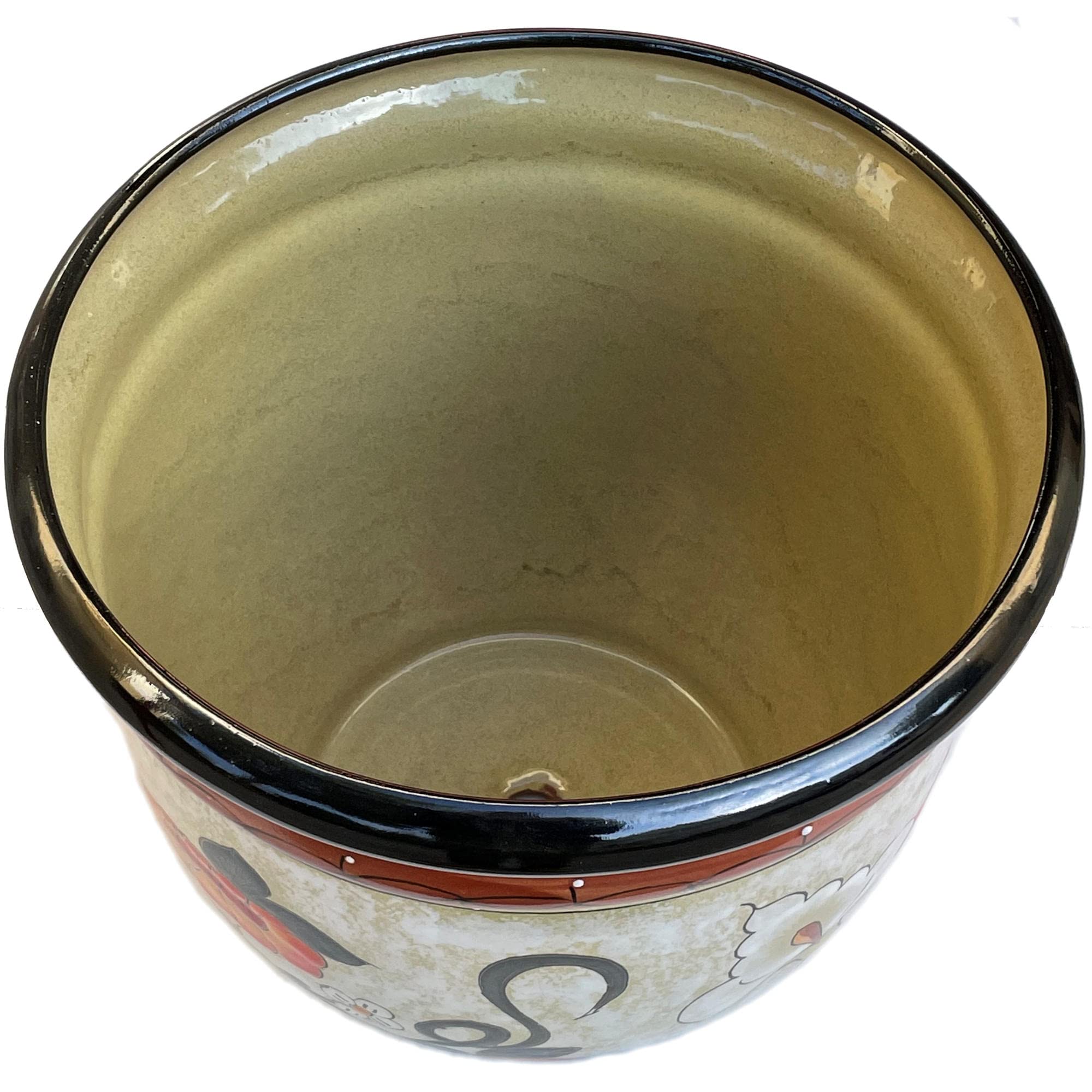 Vibrant Talavera Ceramic Flower Pot - Hand-Painted Mexican Sunflower & Lily Design for Indoor & Outdoor Gardens - Perfect for Patios, Balconies, and Home Decor