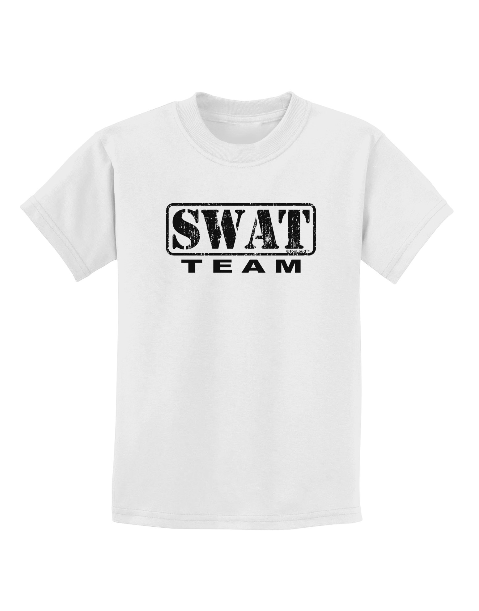 TooLoud SWAT Team Logo - Vintage Distressed Kids T-Shirt for Boys & Girls | Cool Graphic Tee for School, Playdates & Casual Wear