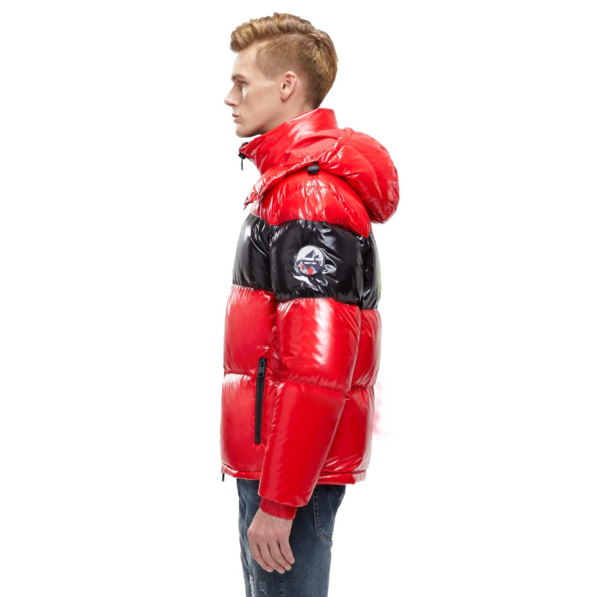 Extreme Pop Men's Hooded Goose Down Jacket - Premium UK Brand Winter Coat - Fast DHL Delivery 3-5 Days - Ideal for Skiing, Hiking & Cold Weather Outdoor Activities