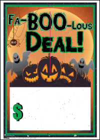 100 Pack Halloween Sale Tags - Bulk Discount Price Labels for Retail Stores, Parties & Spooky Decorations