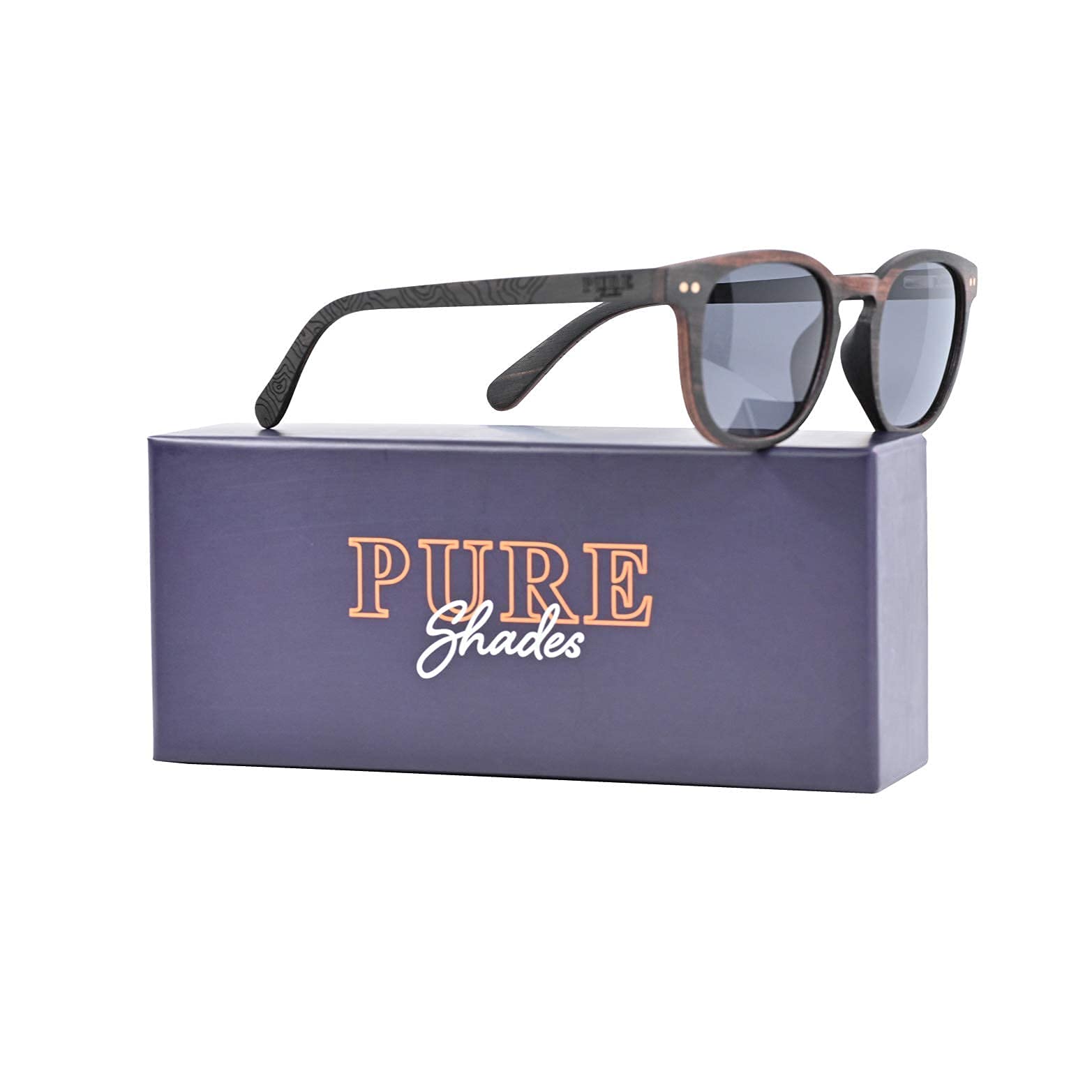Premium Fiji Wood Polarized Sunglasses for Men & Women - UV400 Protection, Black Tinted Lens, Handcrafted Wood Frame - Includes Carrying Case & Cleaning Cloth - Perfect for Beach, Driving & Outdoor Activities