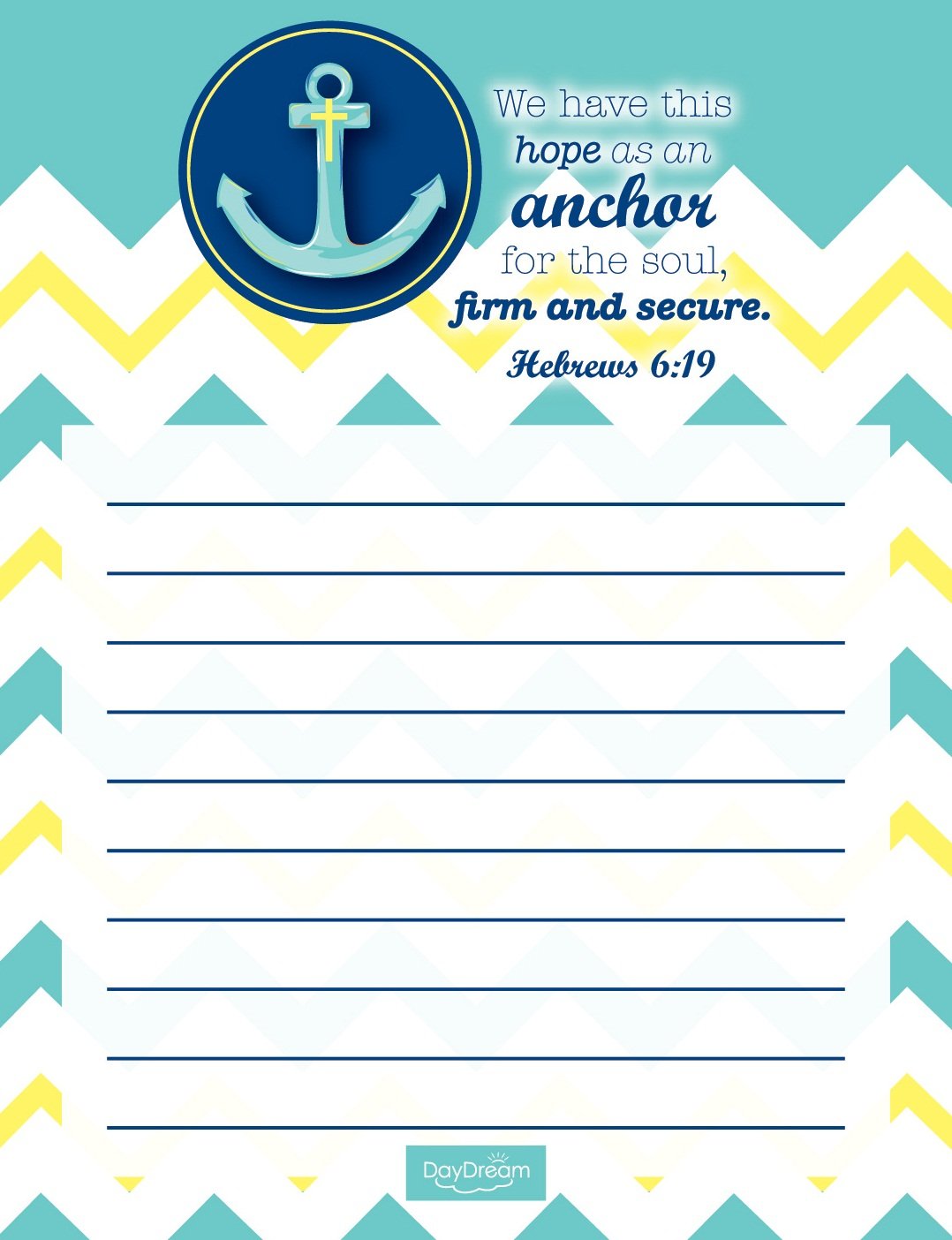 Inspirational Notepad Set with Canopy Street Anchor & Chevron Design - Hebrews 6:19 Bible Verse - 4 Religious Notebooks for Prayer Journaling, Bible Study & Gift Giving