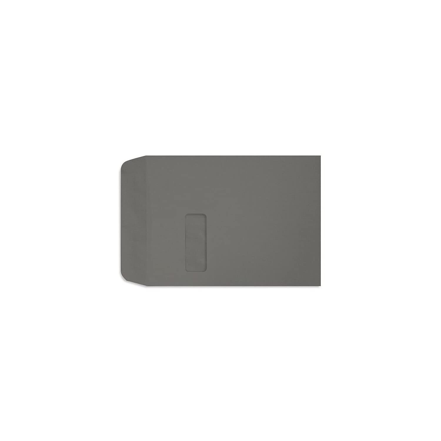 Premium LUXPaper 9 x 12 Open End Window Envelopes - Peel & Seal Closure, Smoke Gray, 80lb Text Weight (Pack of 250) - Perfect for Business Mailings, Invoices & Wedding Invitations