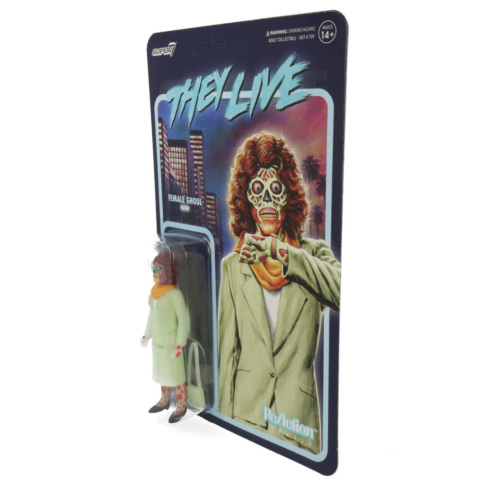 Female Ghoul Glow-in-the-Dark They Live ReAction Figure - Collectible Horror Movie Character for Display & Nightlight Scenes