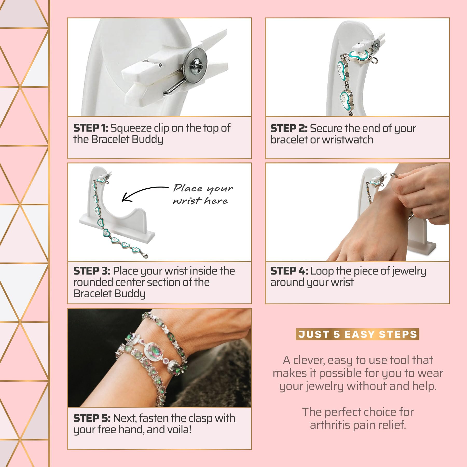 MEDca 2-Pack Bracelet Helper Tool - Easy-to-Use Jewelry Clasp Fastener for Watches, Necklaces & Bracelets | Portable Jewelry Aid for Women | Perfect for Travel, Gifts & Daily Wear