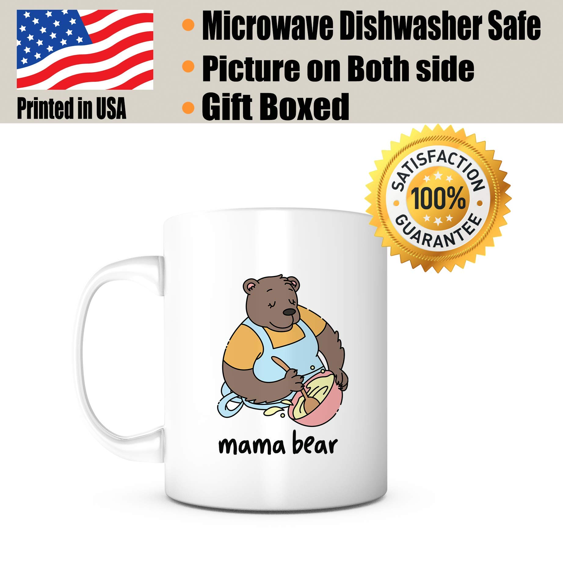 Premium 11oz White Ceramic Coffee Mug - Funny Mother's Day Gift for Mom, Grandma & Mother-in-Law - Perfect Birthday Present from Son/Daughter - Ideal for Tea, Coffee & Hot Chocolate at Home/Office (Set of 2)