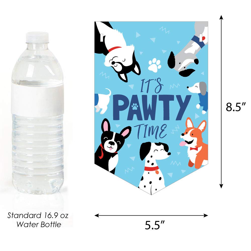 Pawty Like a Puppy Dog Birthday Party Bunting Banner - Happy Birthday Decorations for Dogs - Perfect for Puppy Birthday Parties & Pet Celebrations