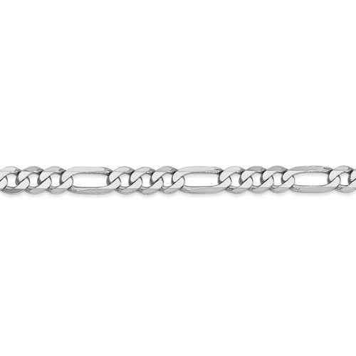 14K White Gold 5.5mm Flat Figaro Chain Bracelet for Men - 8 Inch Luxury Jewelry Gift for Birthday, Anniversary & Special Occasions