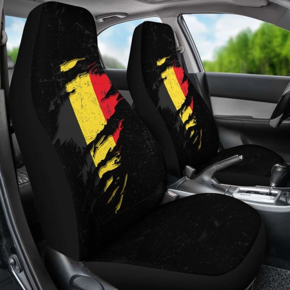 Premium Belgium In Me Car Seat Covers - Grunge Style (Set of 2) - Universal Fit for Cars, Trucks & SUVs - Durable & Stylish Protection for Daily Commute & Road Trips