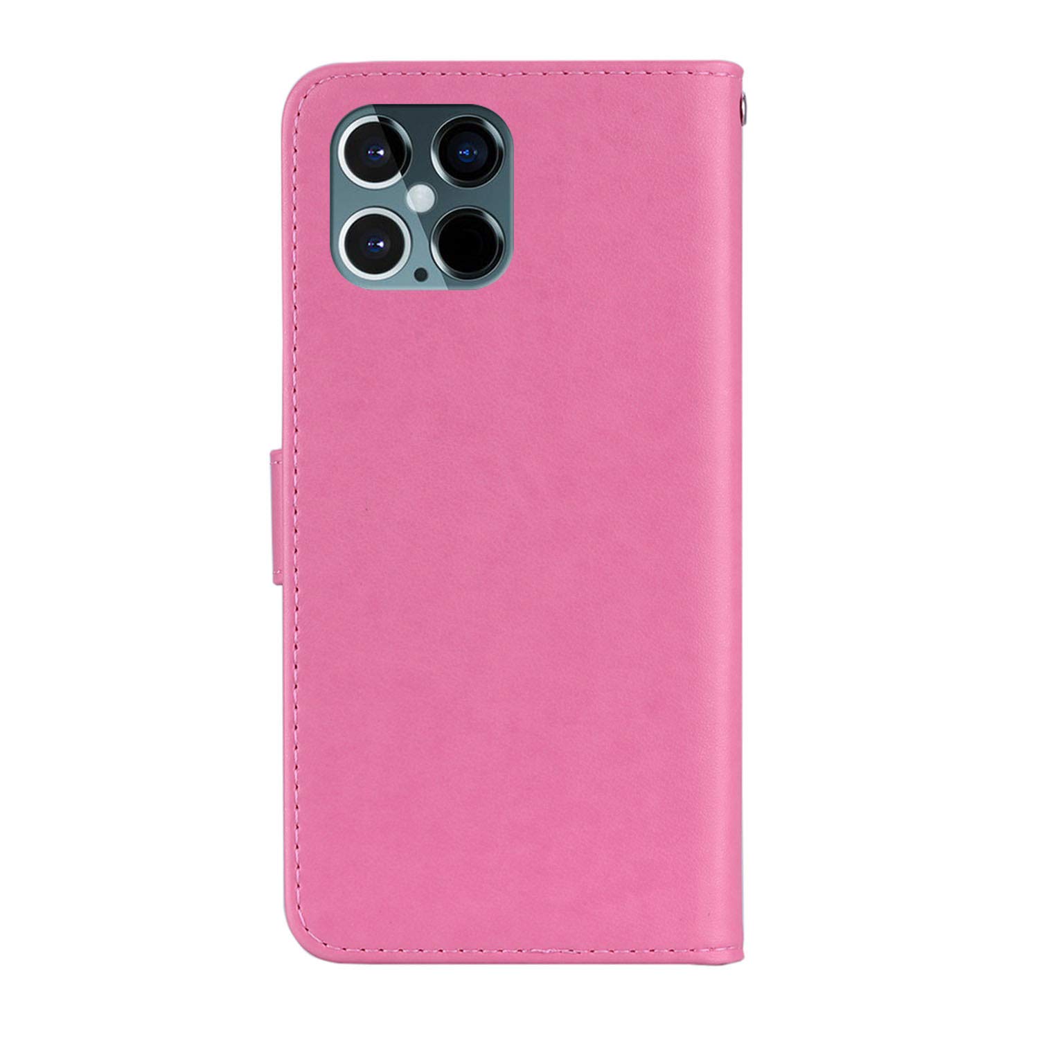 CCSmall iPhone 13 Pro Max Wallet Case with Card Slots & Wrist Strap - Sparkling Glitter Diamond PU Leather Flip Cover (Owl Pink) - Perfect for Hands-Free Shopping, Travel & Daily Use