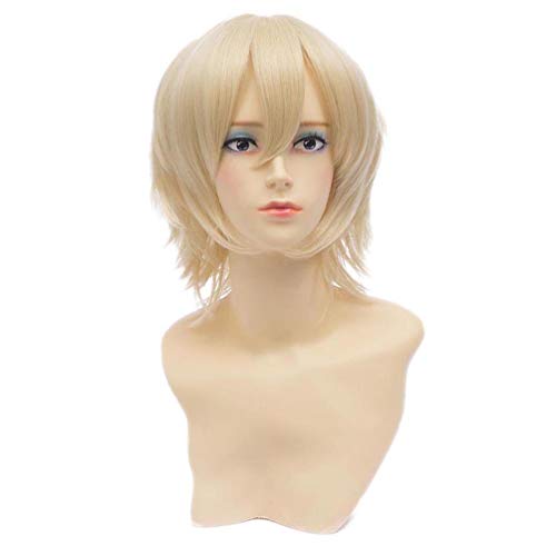 Gold Anime Cosplay Wig - Heat Resistant Synthetic Fiber Full Wig for Unisex Costume | Perfect for Halloween, Cosplay Events, and Themed Parties