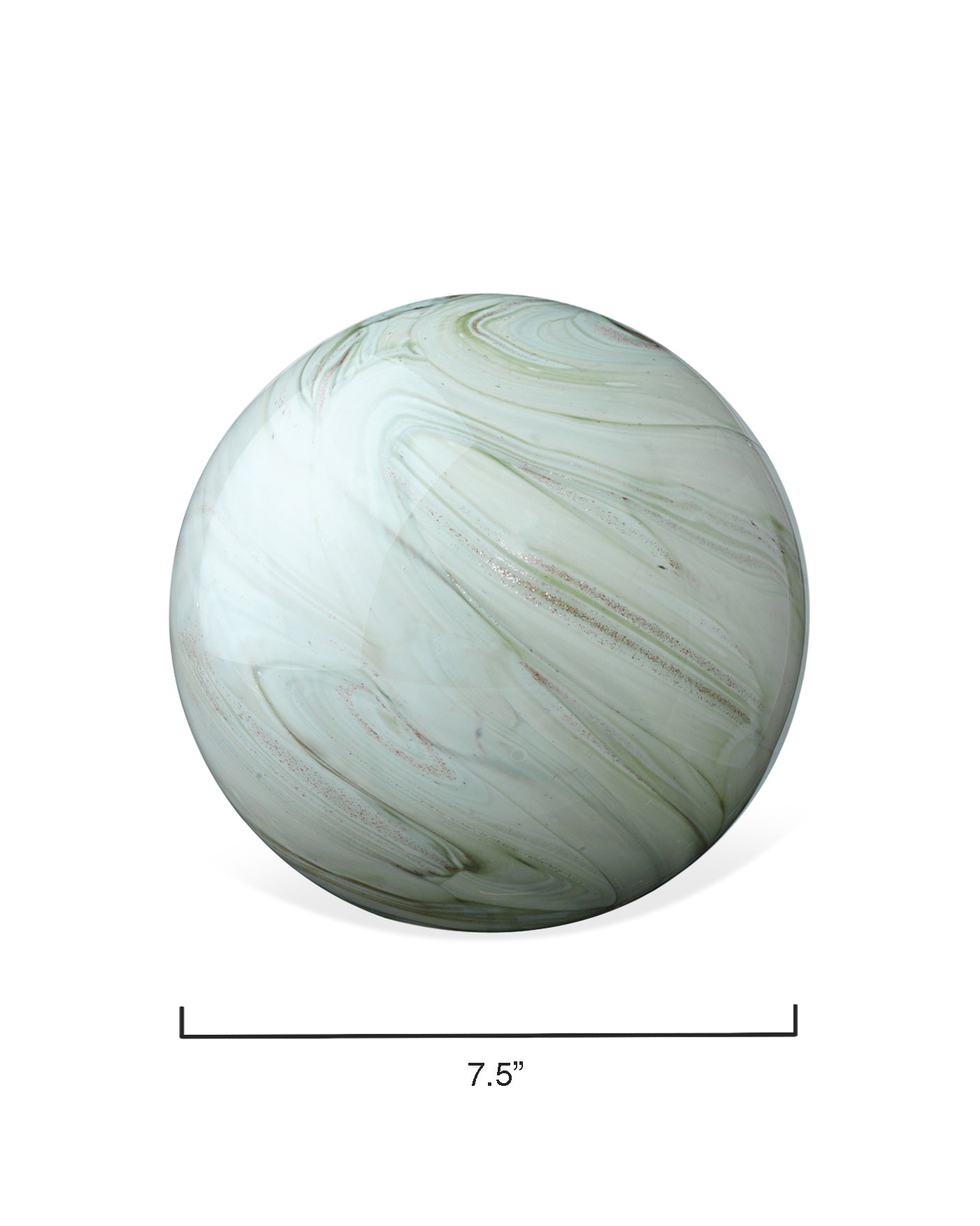 Sage Swirl Cosmos Glass Spheres (Set of 2) - Handmade Decorative Glass Orbs for Home Decor, Wedding Centerpieces & Meditation Spaces