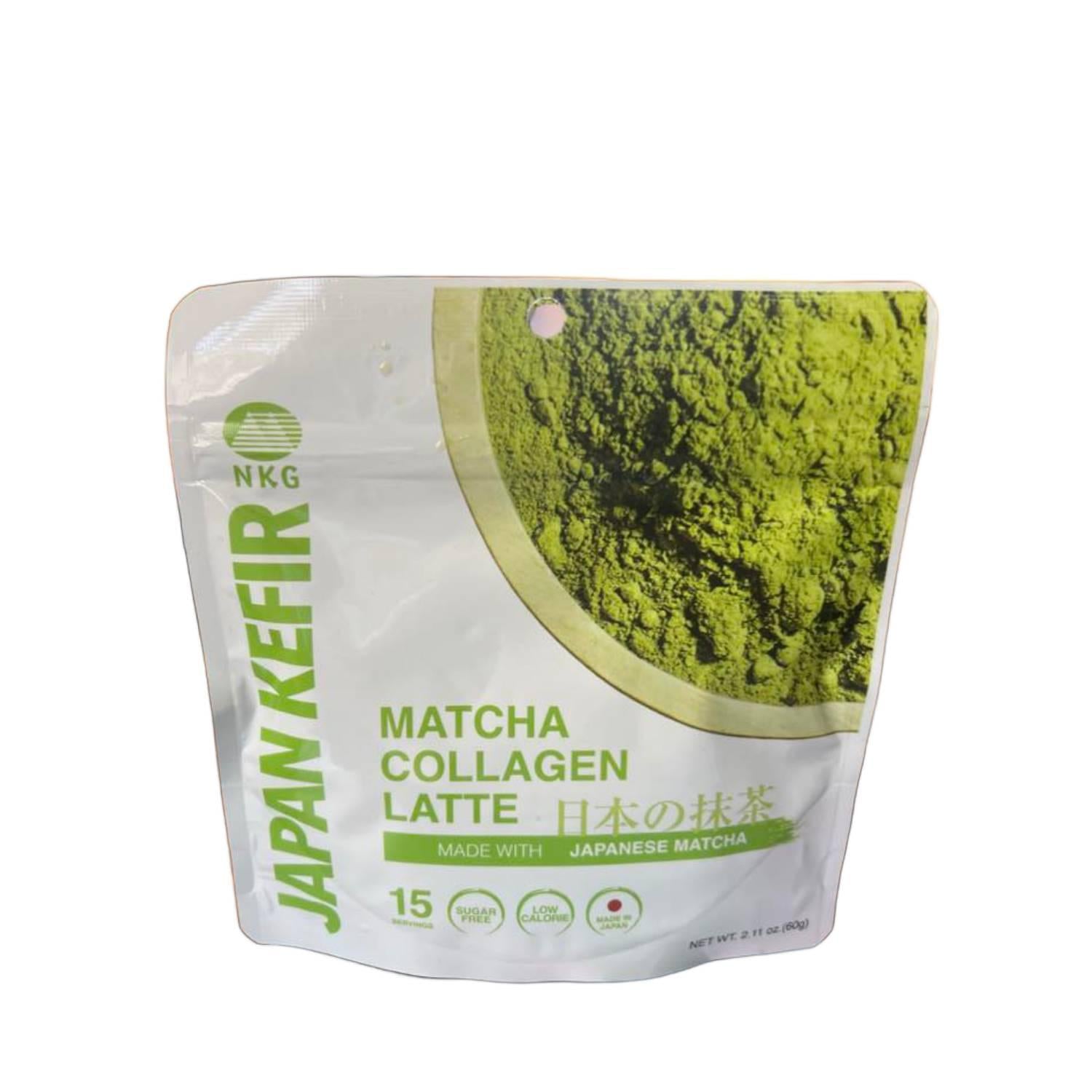 NKG Sugar-Free Matcha Latte with Marine Collagen - 60g Powder for Healthy Skin & Energy Boost | Perfect for Morning Routine, Post-Workout Recovery & Weight Management