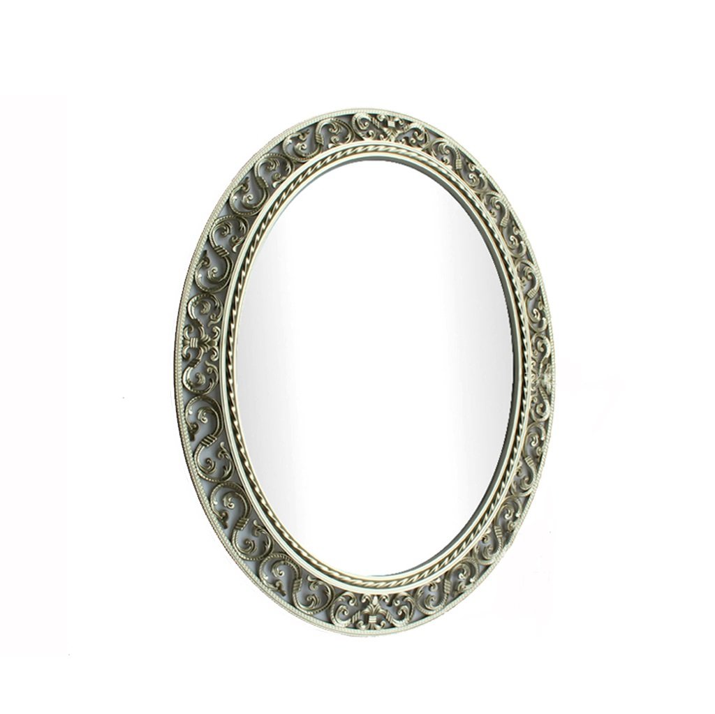 European Style Oval Vanity Mirror with Hollow Pattern - Waterproof & Moistureproof Bathroom Wall Mirror 23.2