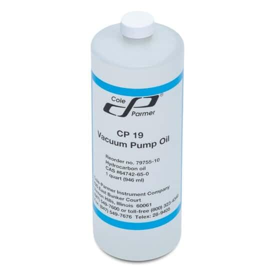 Cole-Parmer CP 19 High Performance Vacuum Pump Oil - 55 CST Viscosity - 1 Quart Bottle - Ideal for Laboratory, HVAC, and Industrial Vacuum Systems