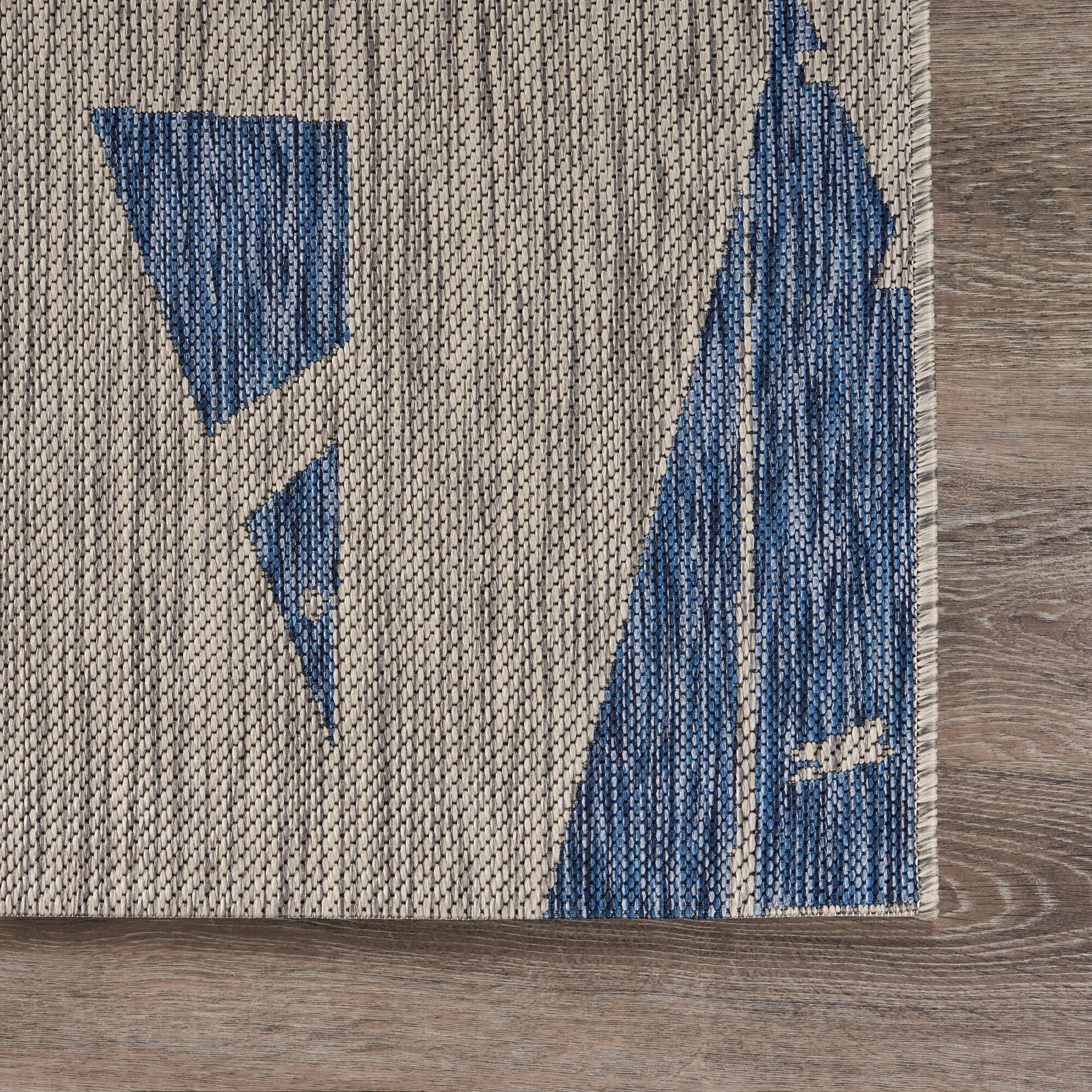 LR Home Captiva 5x7 Indoor Outdoor Area Rug - Nautical Sailboat Design Modern Farmhouse Carpet in Gray Blue | Perfect for Living Room, Bedroom, Playroom, Patio & Garden Decor | Durable All-Weather Home Accent Rug