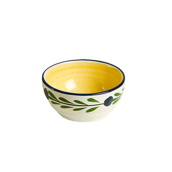 Bella Flora 4-Piece Small Bowl Set - White, Yellow, Blue & Green - Perfect for Salads, Snacks, Desserts & Home Decor