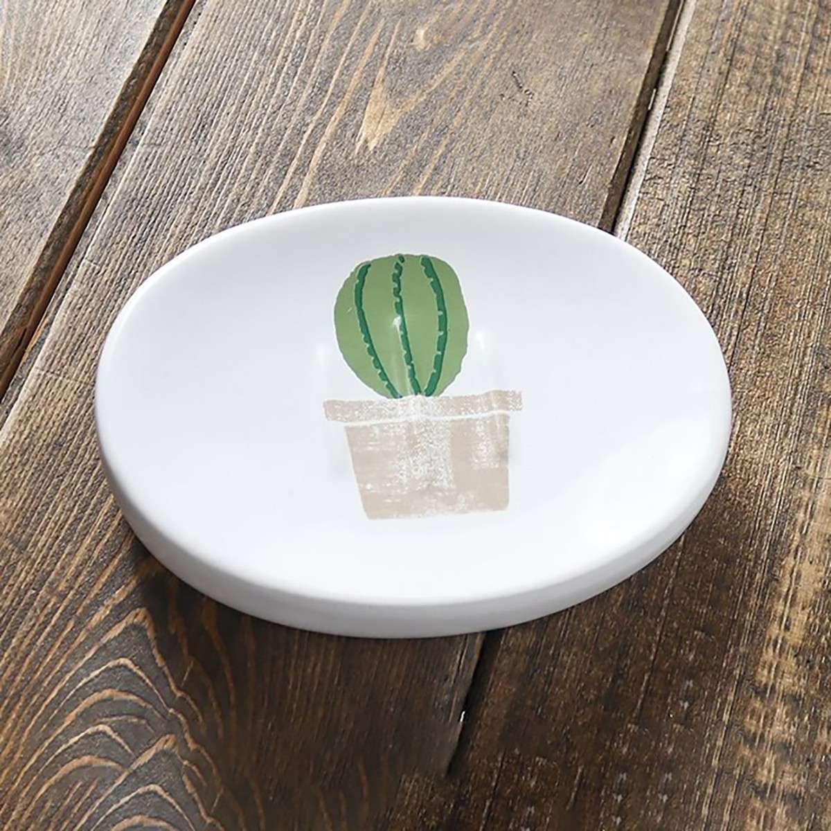 Cactus Bathroom Accessory Set - 5 Piece Western Style Bathroom Decor with Toothbrush Holder, Lotion Dispenser & Soap Dish in White & Green | Perfect for Southwestern, Boho & Farmhouse Bathroom Decor