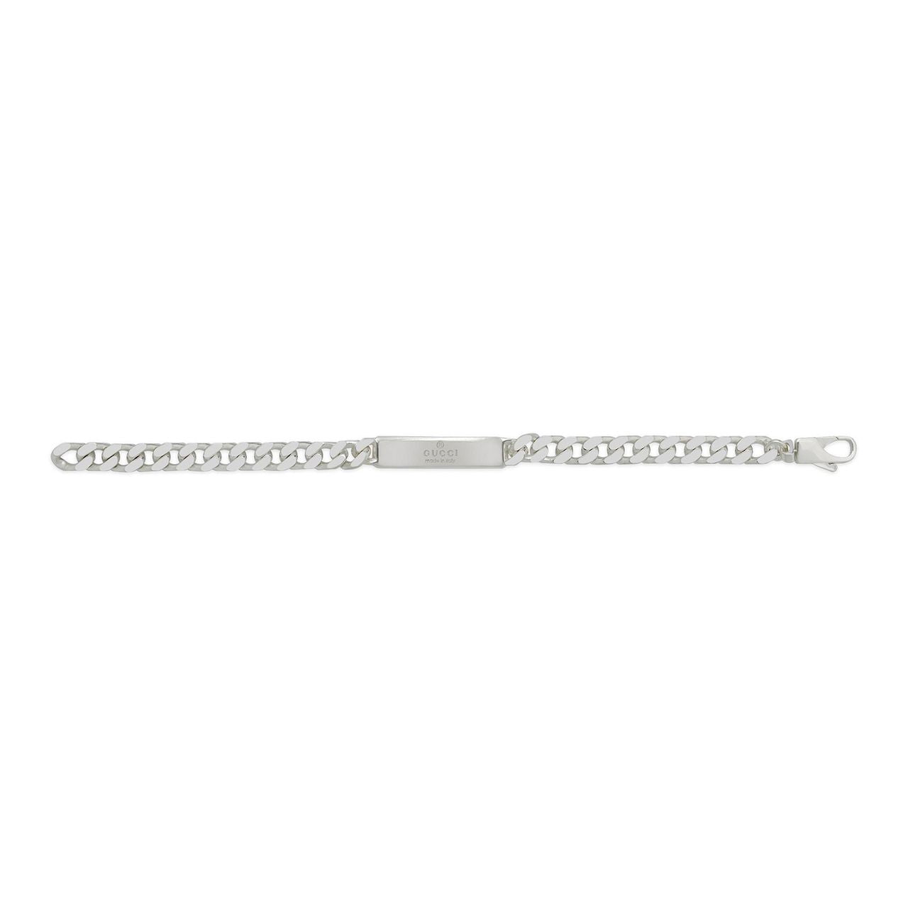 Gucci Tag Diagonal Interlocking G Silver Bracelet YBA774054001 - Luxury Silver Jewelry for Women, Perfect for Parties & Special Occasions