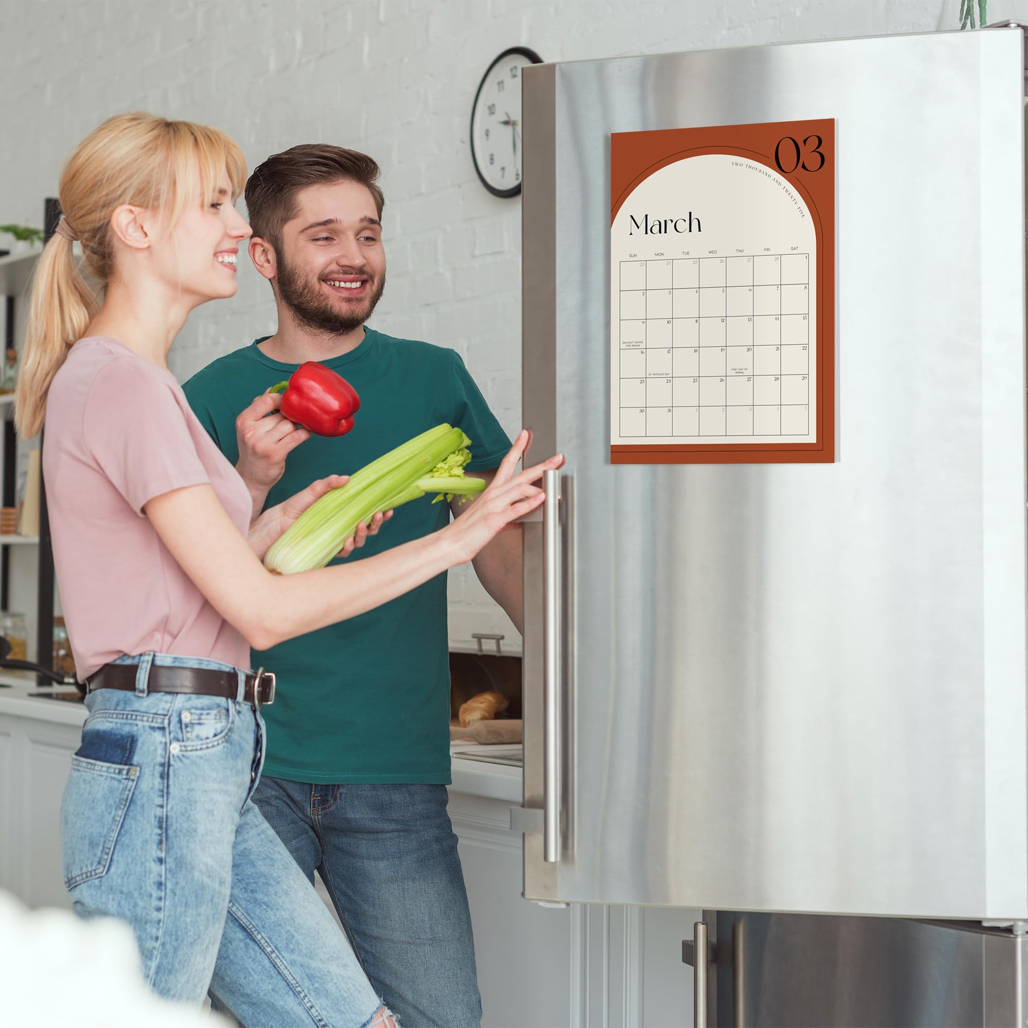 2025 Magnetic Refrigerator Calendar - Minimalist Monthly Planner Until December 2025 | Easy Organization for Kitchen, Office & Home | Perfect for Meal Planning, Scheduling & Productivity