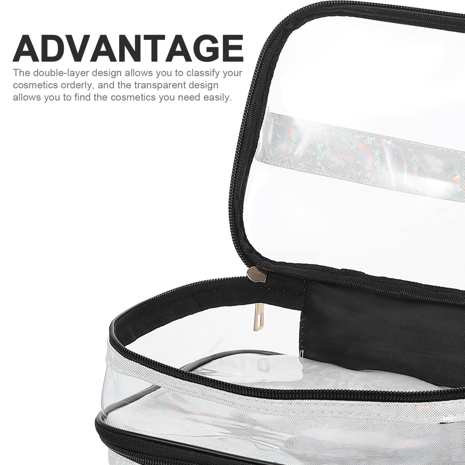 EXCLUZO Clear Makeup Bag - Portable Travel Toiletry Organizer with Zipper, Waterproof Shower Bag for Bathroom Essentials | Perfect for Home, Gym, and Vacation Travel Accessories